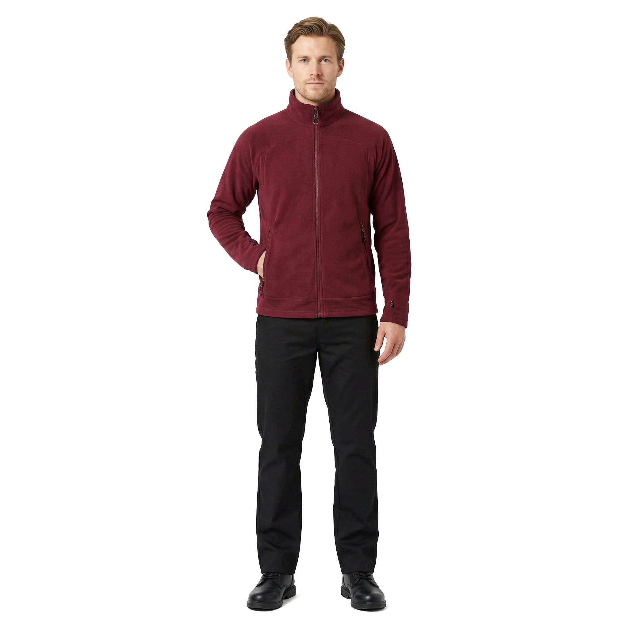 ID Zip'n'mix Active Fleecepullover, Bordeaux, large image number 2