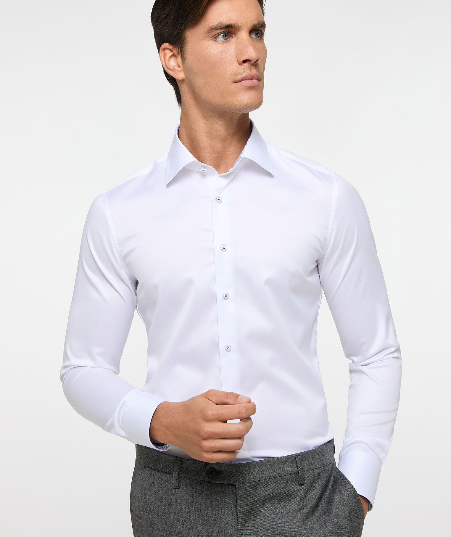 Eterna Gentle Slim fit Hemd, White