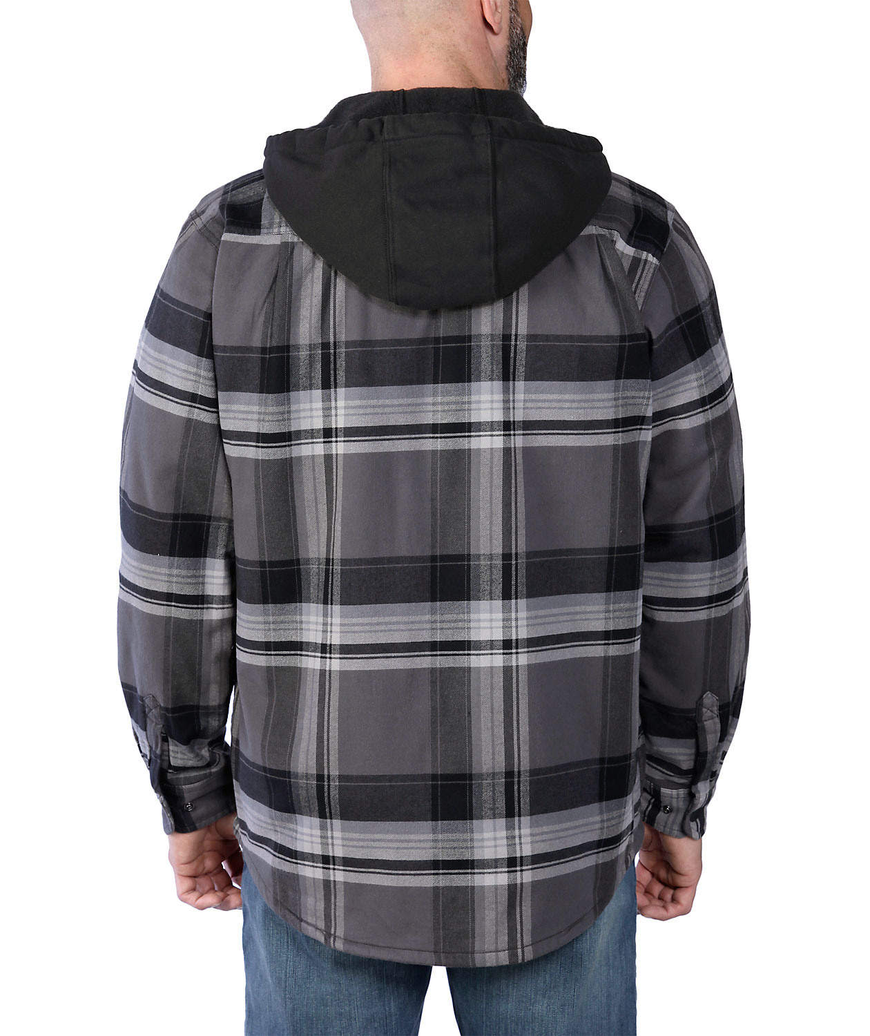 Carhartt fodrad flanellskjorta jacka, Black, large image number 3