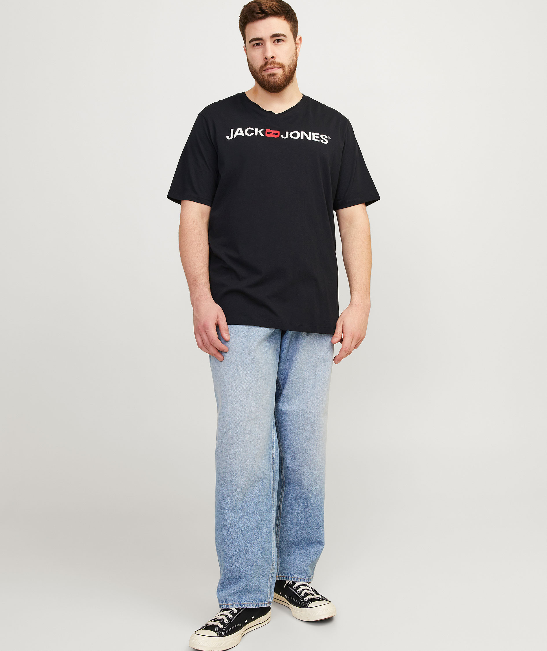 Jack & Jones Plus JJECORP LOGO T-shirt, Black, large image number 5