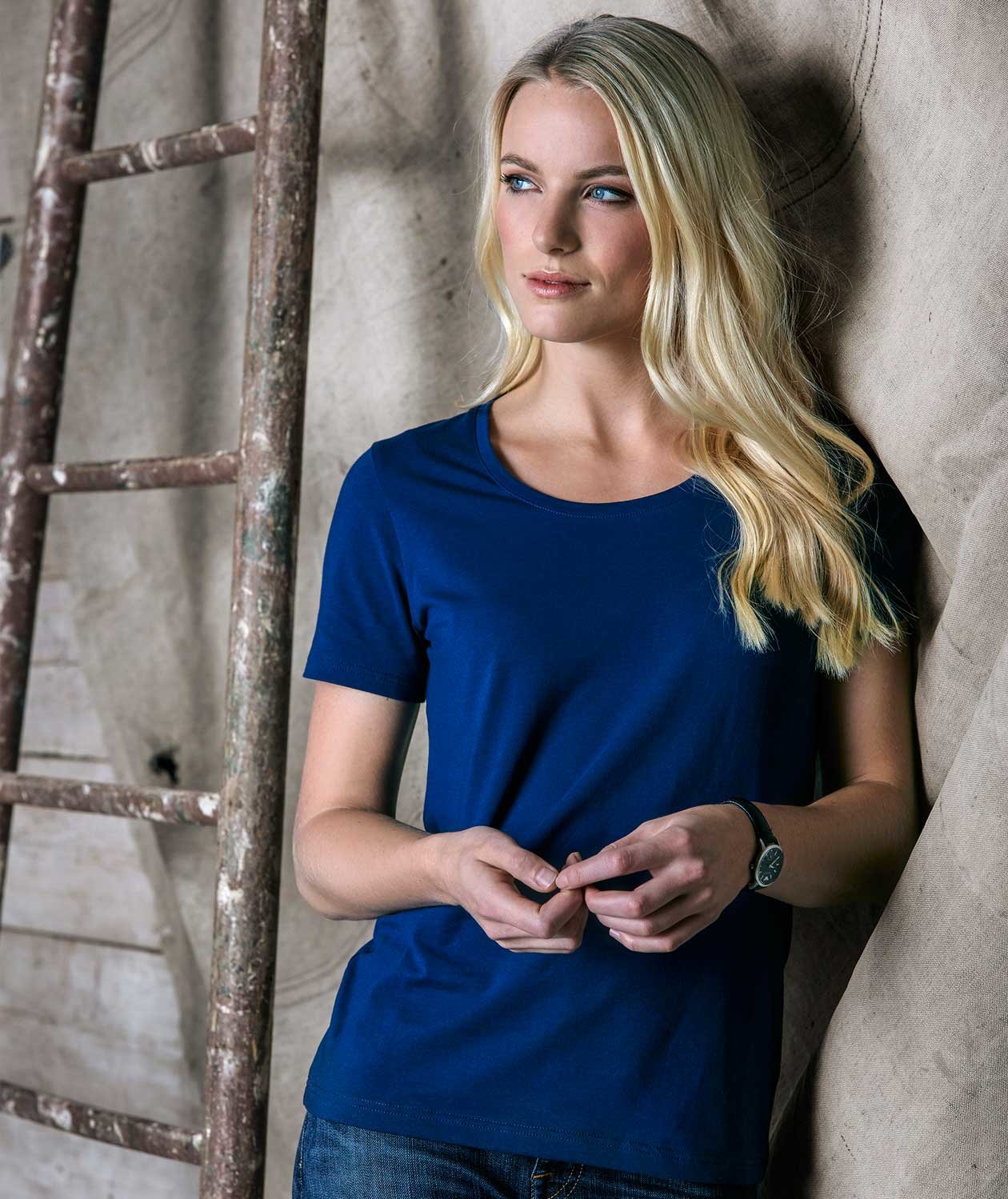 South West Nora &oslash;kologisk dame T-skjorte, Indigobl&aring;, large image number 1