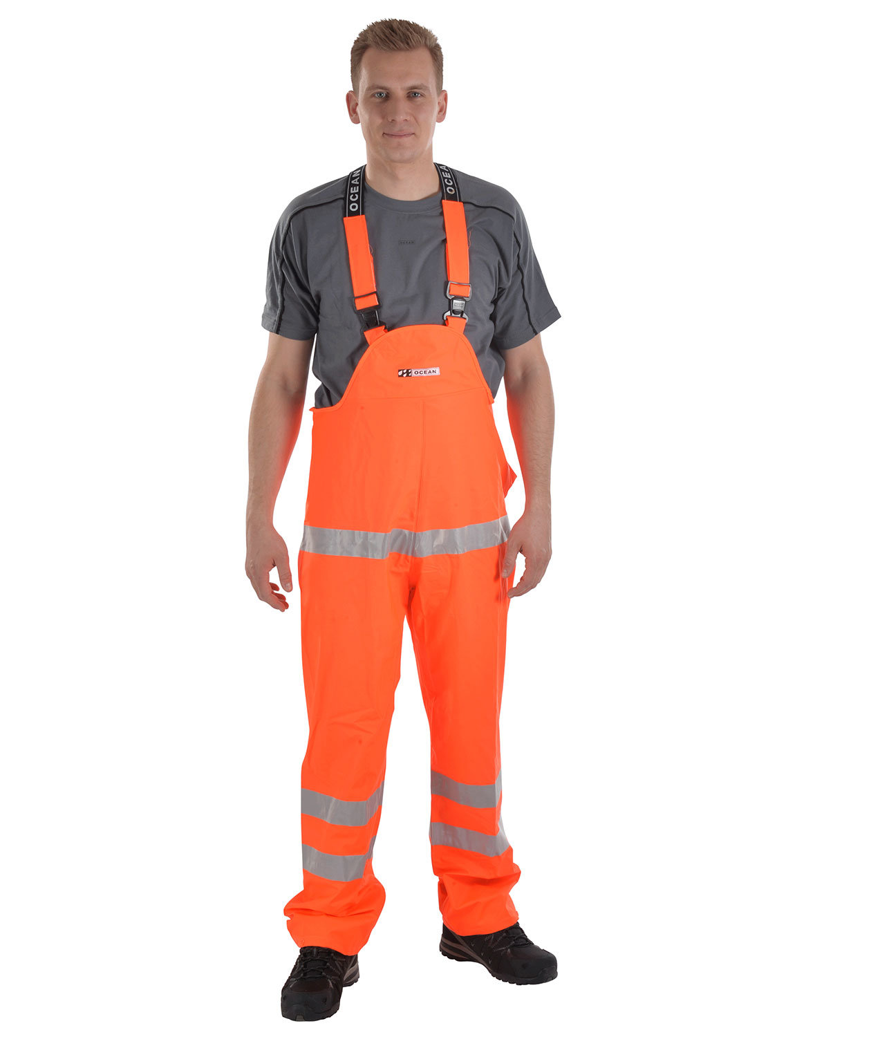 Ocean Comfort Light rain bib and brace, Hi-vis Orange, large image number 0