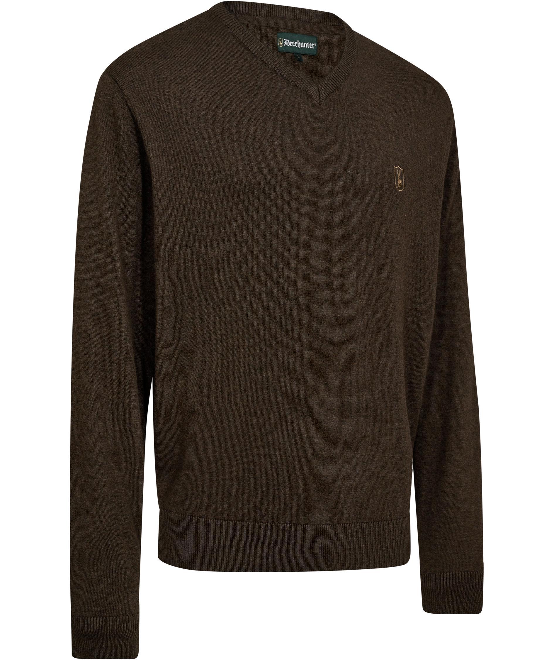 Deerhunter Harrington stickad tr&ouml;ja, Brown Melange