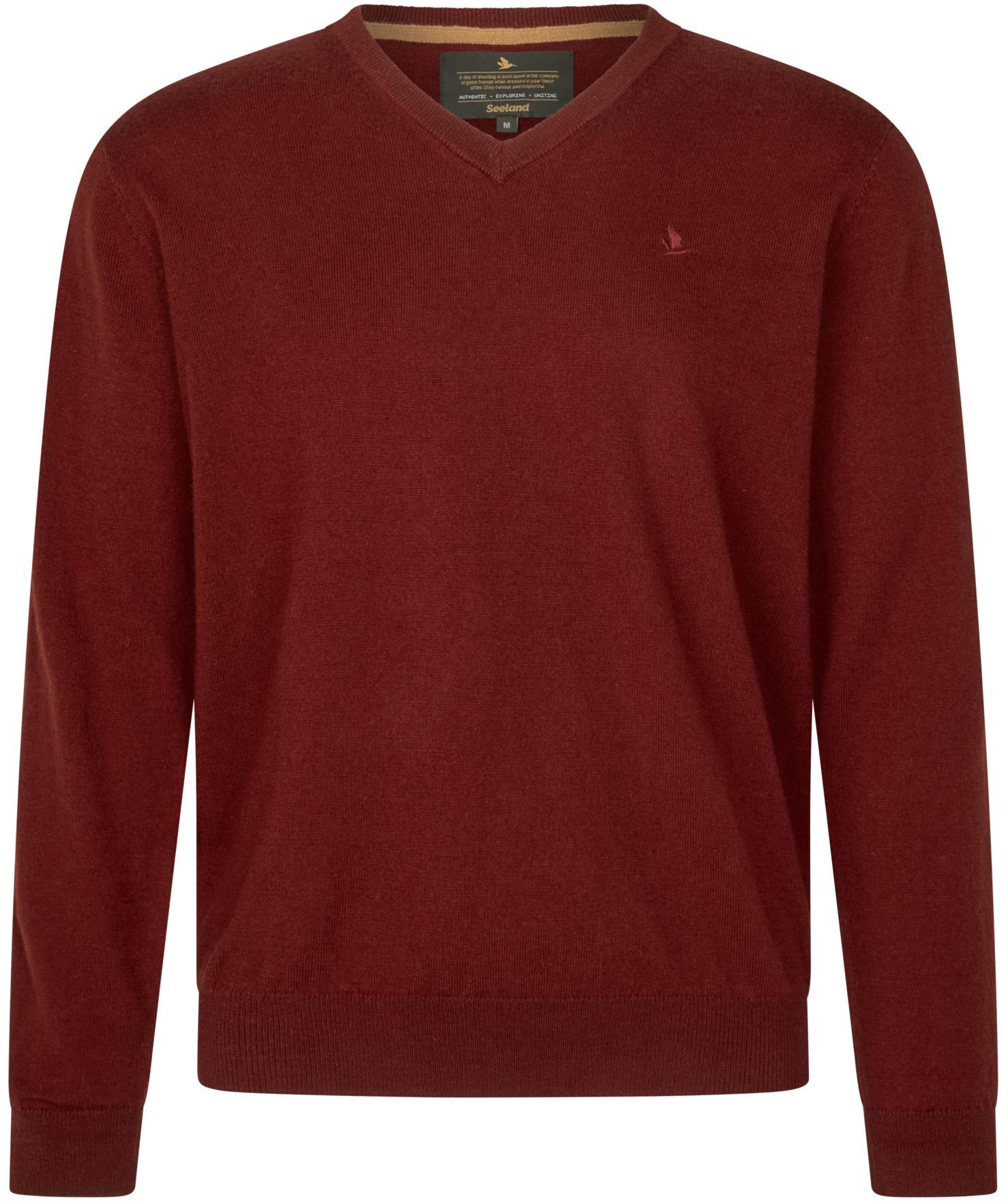 Seeland Pine Strickpullover mit Merinowolle, Merlot