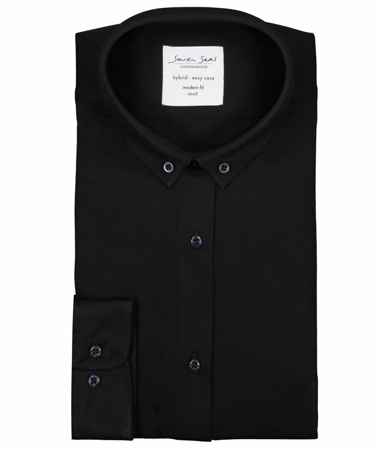 Seven Seas Modern fit women's jerseyshirt, Black, large image number 3