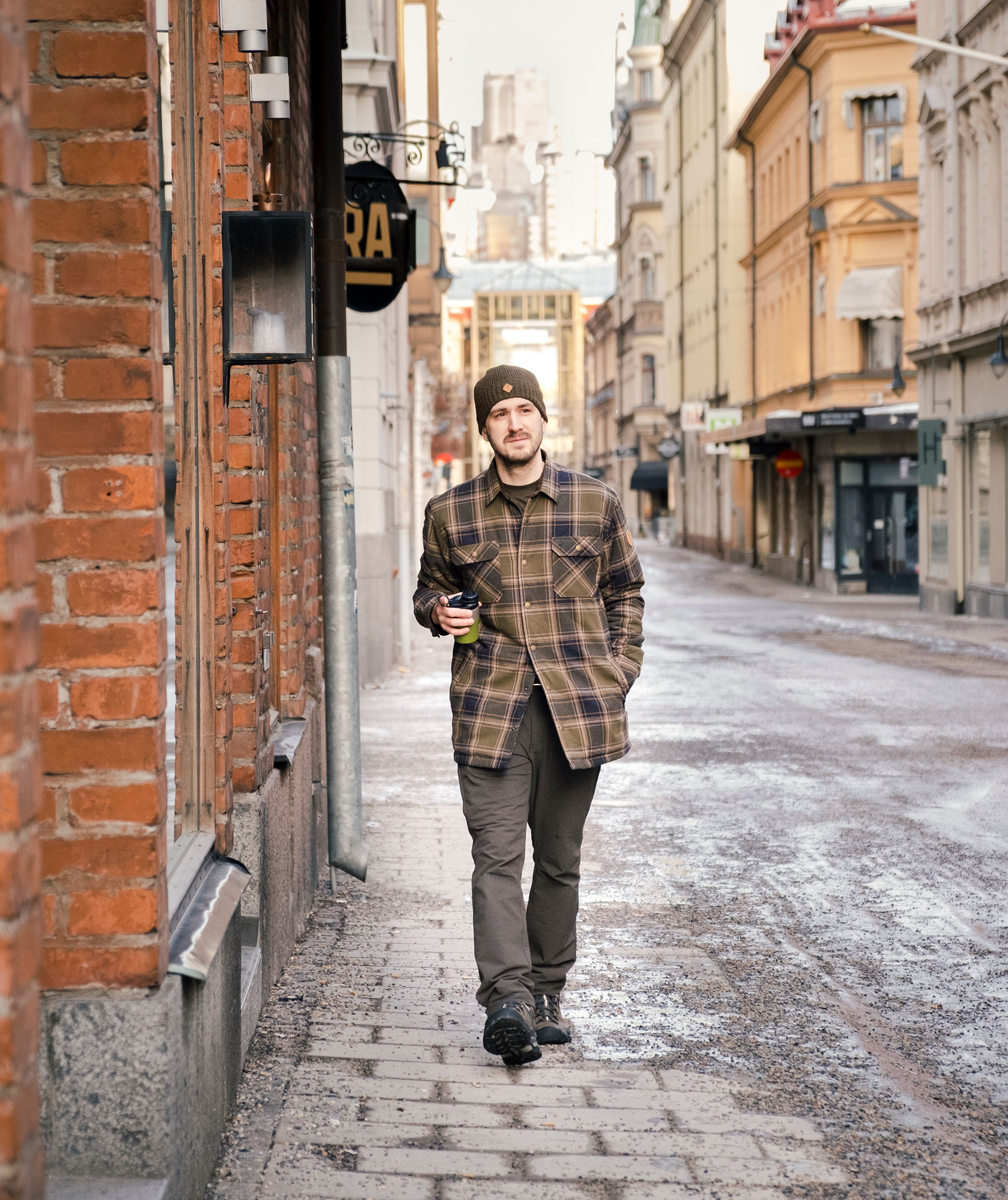 Pinewood Finnveden Checked regular fit foret skovmandsskjorte, Mossgreen/Black