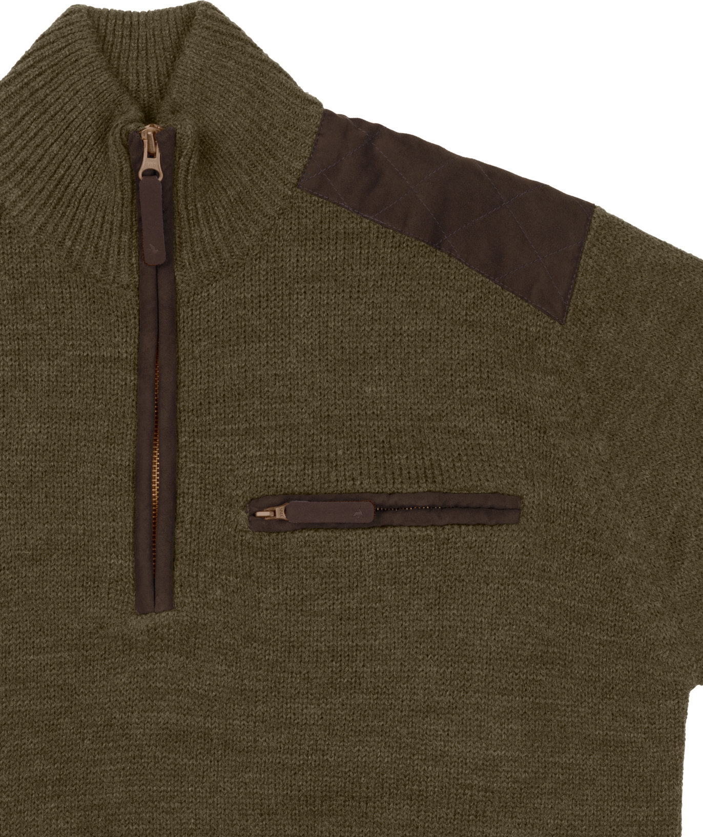 Seeland Buckthorn half zip sweater with wool, Shaded olive melange, large image number 2