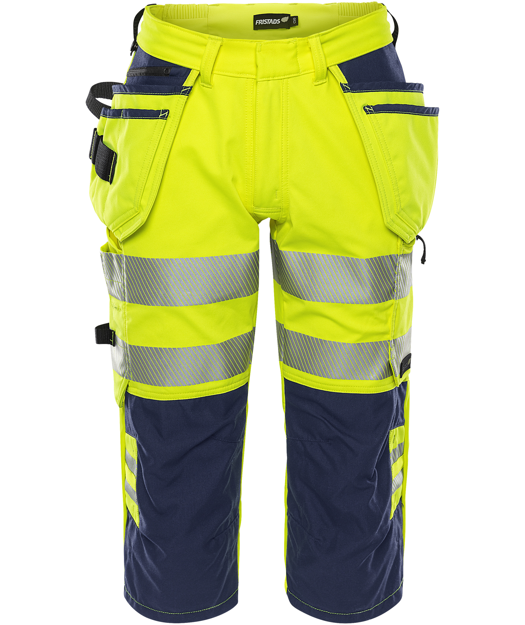 Fristads hantverkspiratbyxa 2666 GSTP, Varsel yellow/marinbl&aring;