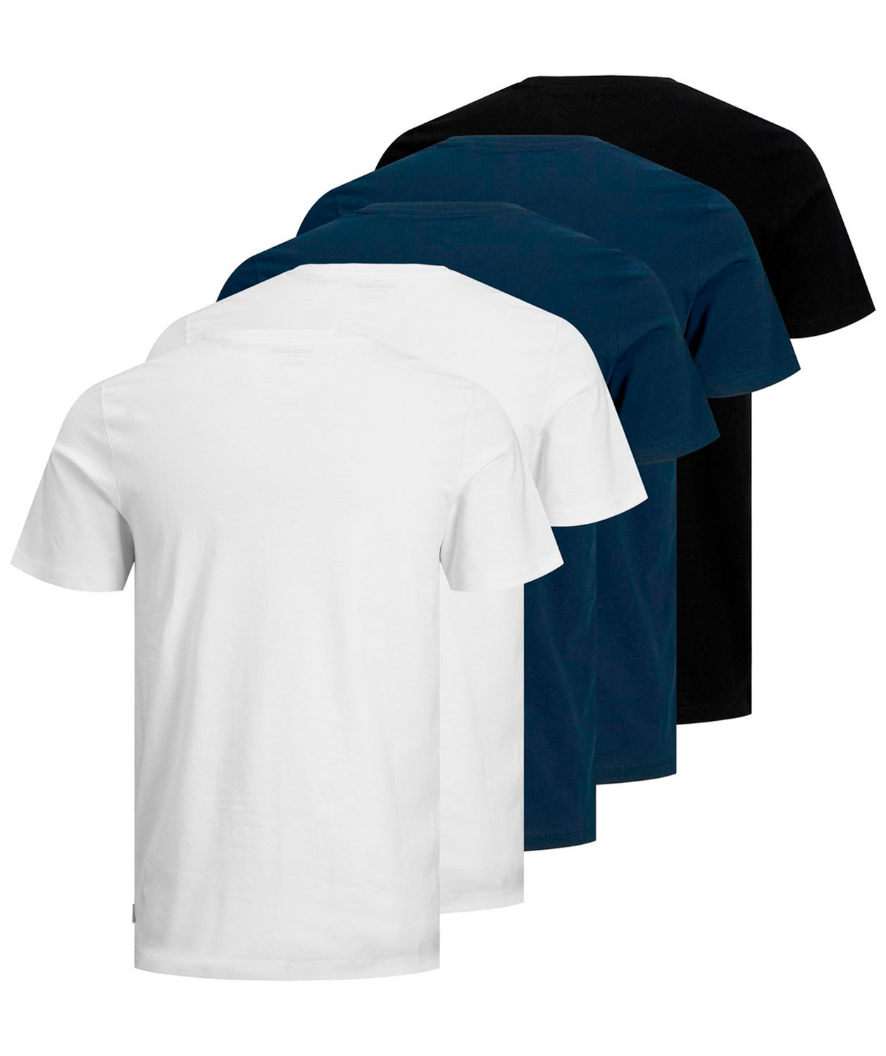 Jack & Jones JJEORGANIC 5-pack T-shirt, White/Navy/Black, large image number 4
