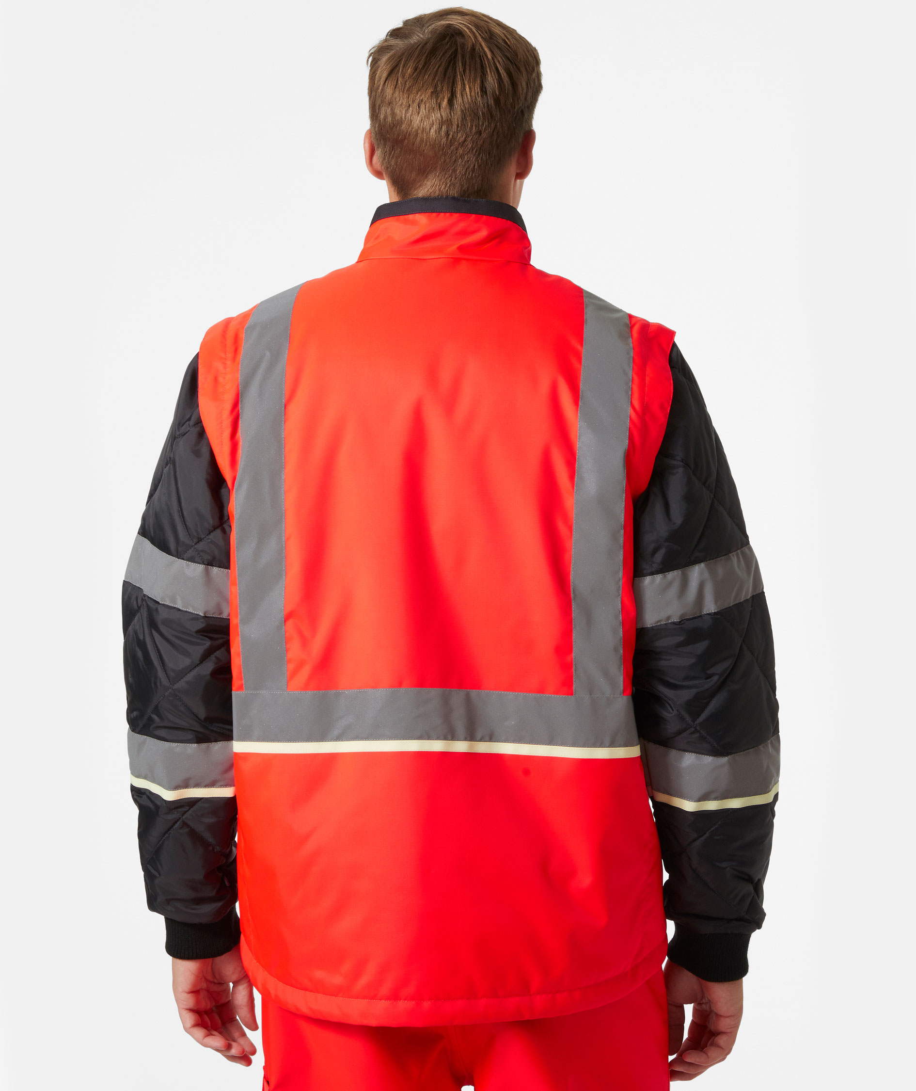 Helly Hansen UC-ME 2-i-1 insulator jakke, Hi-Vis R&oslash;d/Ebony, large image number 4