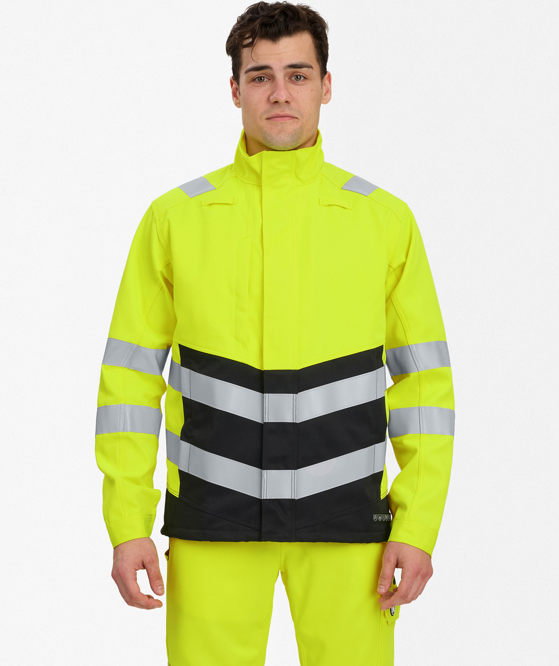 Engel Safety+ arbejdsjakke, Hi-vis Gul/Sort, large image number 1
