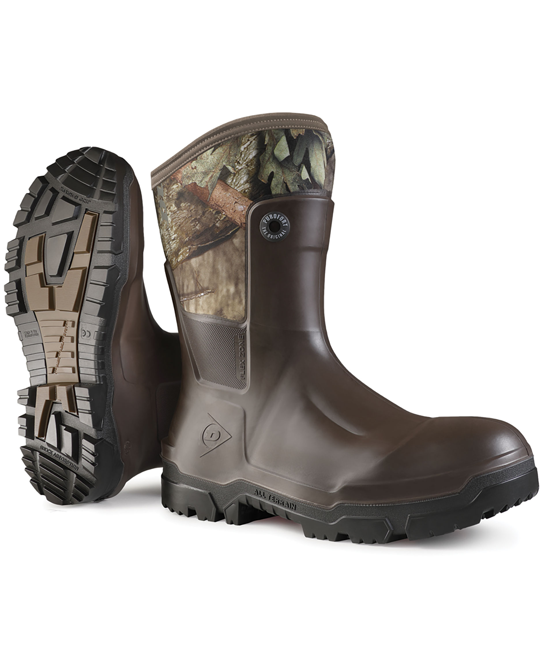 Dunlop Snugboot Trailblazer gummist&oslash;vler, Brun/Gr&oslash;n
