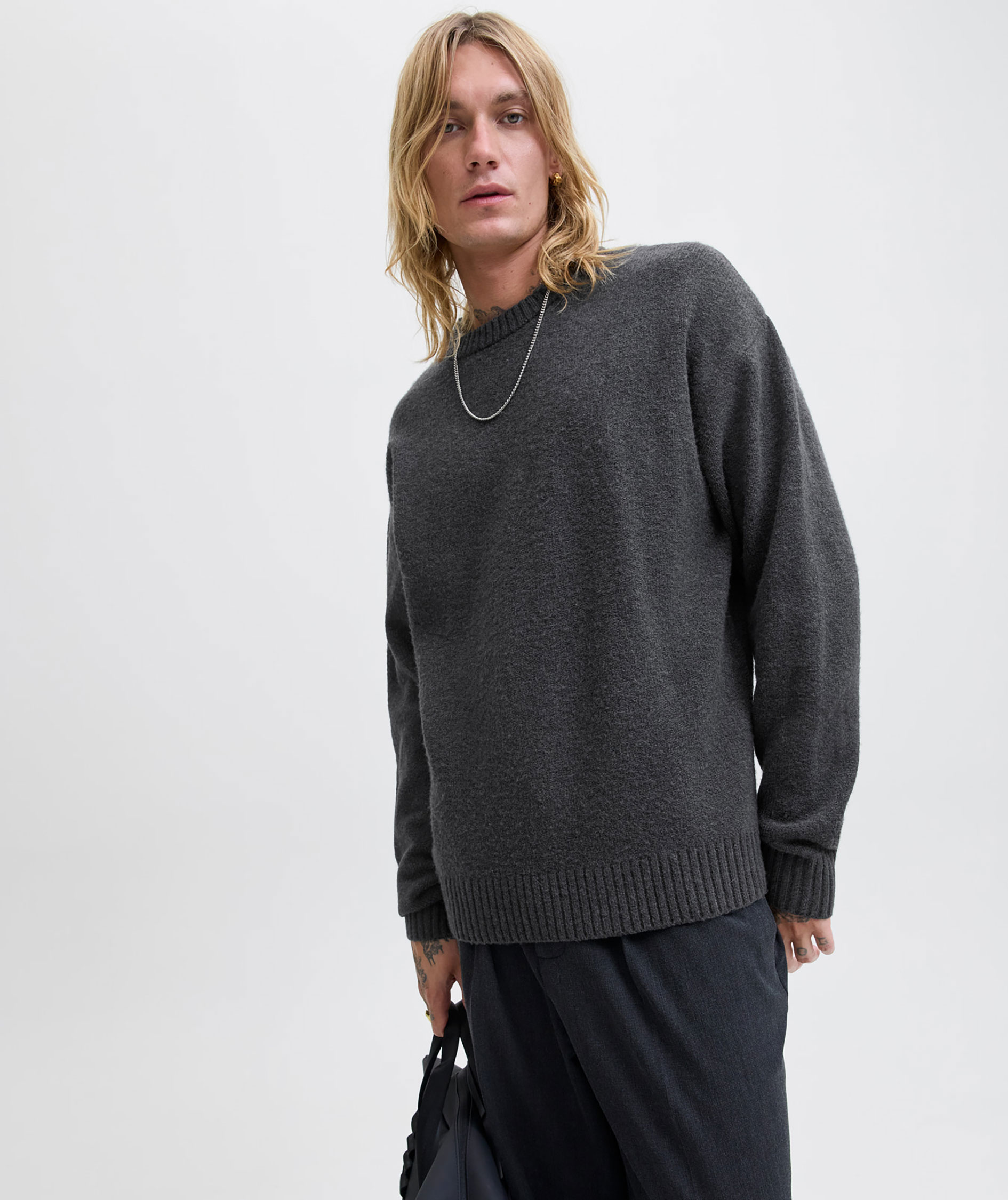 Jack & Jones JJESOHO OLLIE stickad tr&ouml;ja med ull, Asphalt, large image number 5