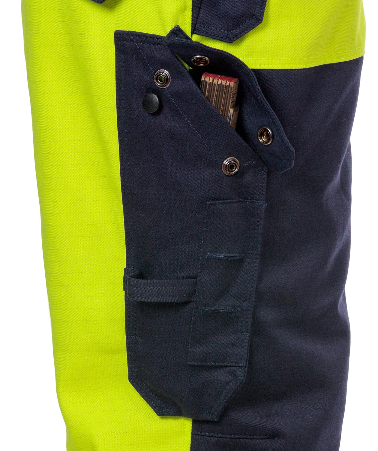 Fristads Flame winter work trousers 2588, Hi-vis Yellow/Marine, large image number 4