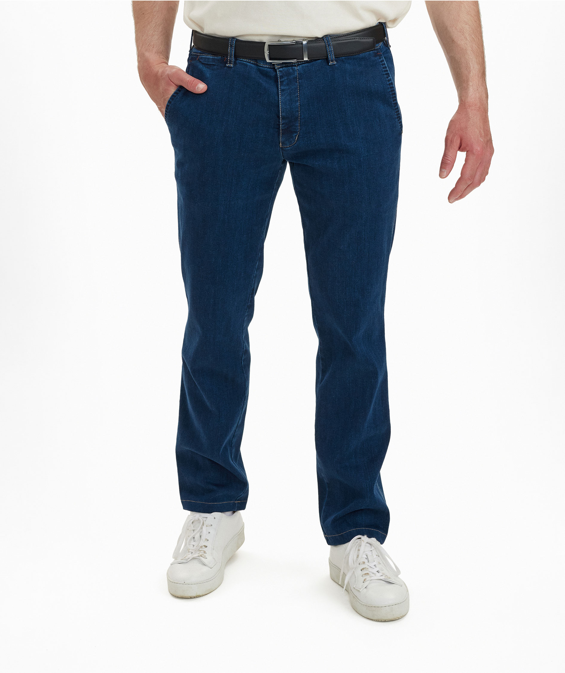 Sunwill Extreme flex fitted fit denim chinos, Dark blue, large image number 7