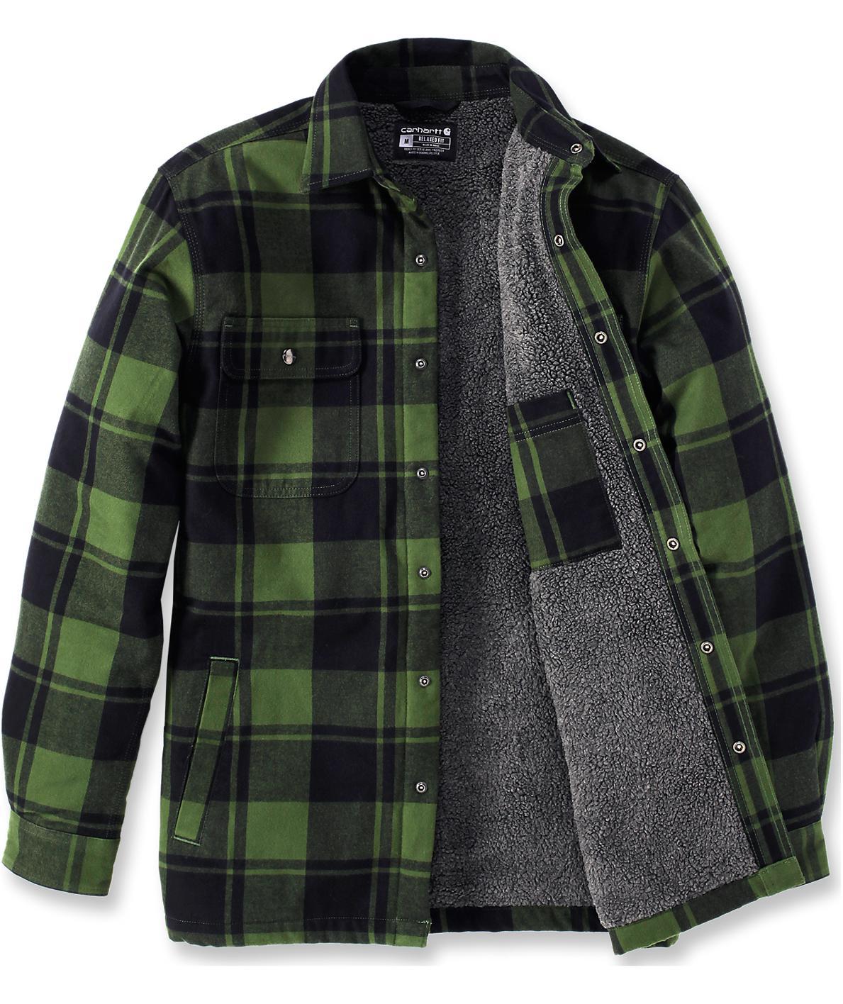 Carhartt foret flannel skjortejakke, Chive, large image number 2