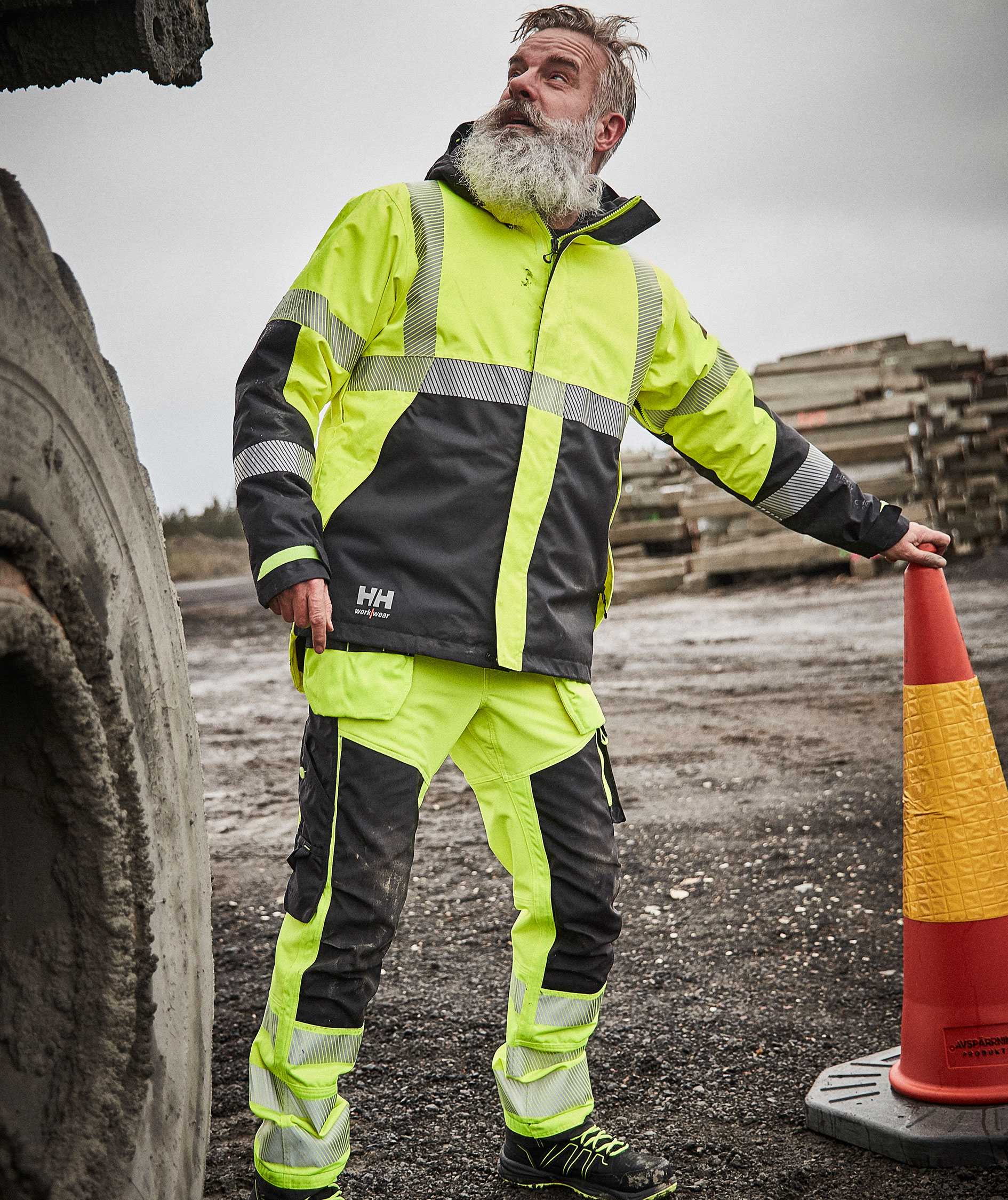 Helly Hansen ICU hantverksbyxa full stretch, Varsel gul/charcoal, large image number 8