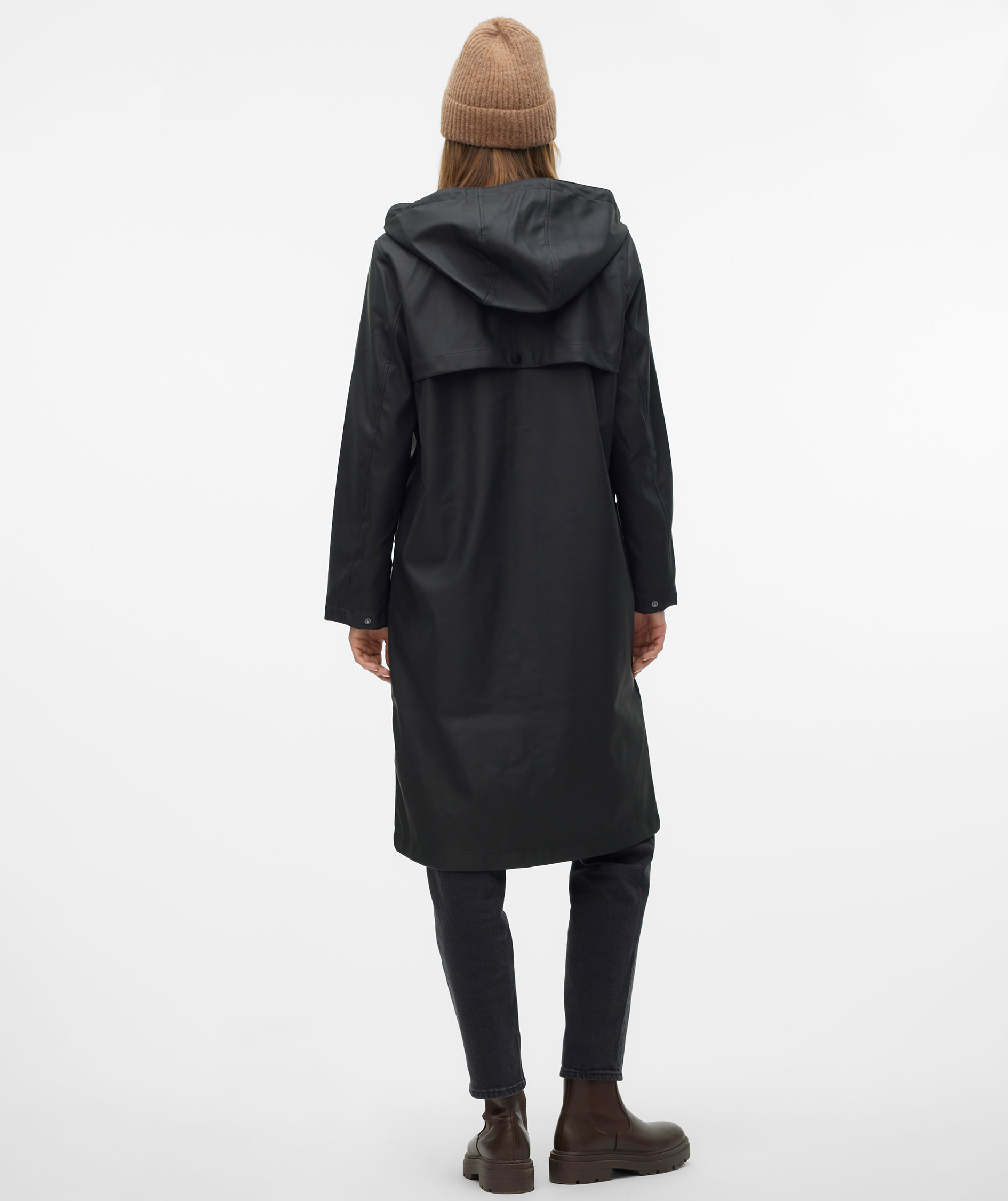 Vero Moda VMMALOU l&aring;ng regnjacka, Black, large image number 2