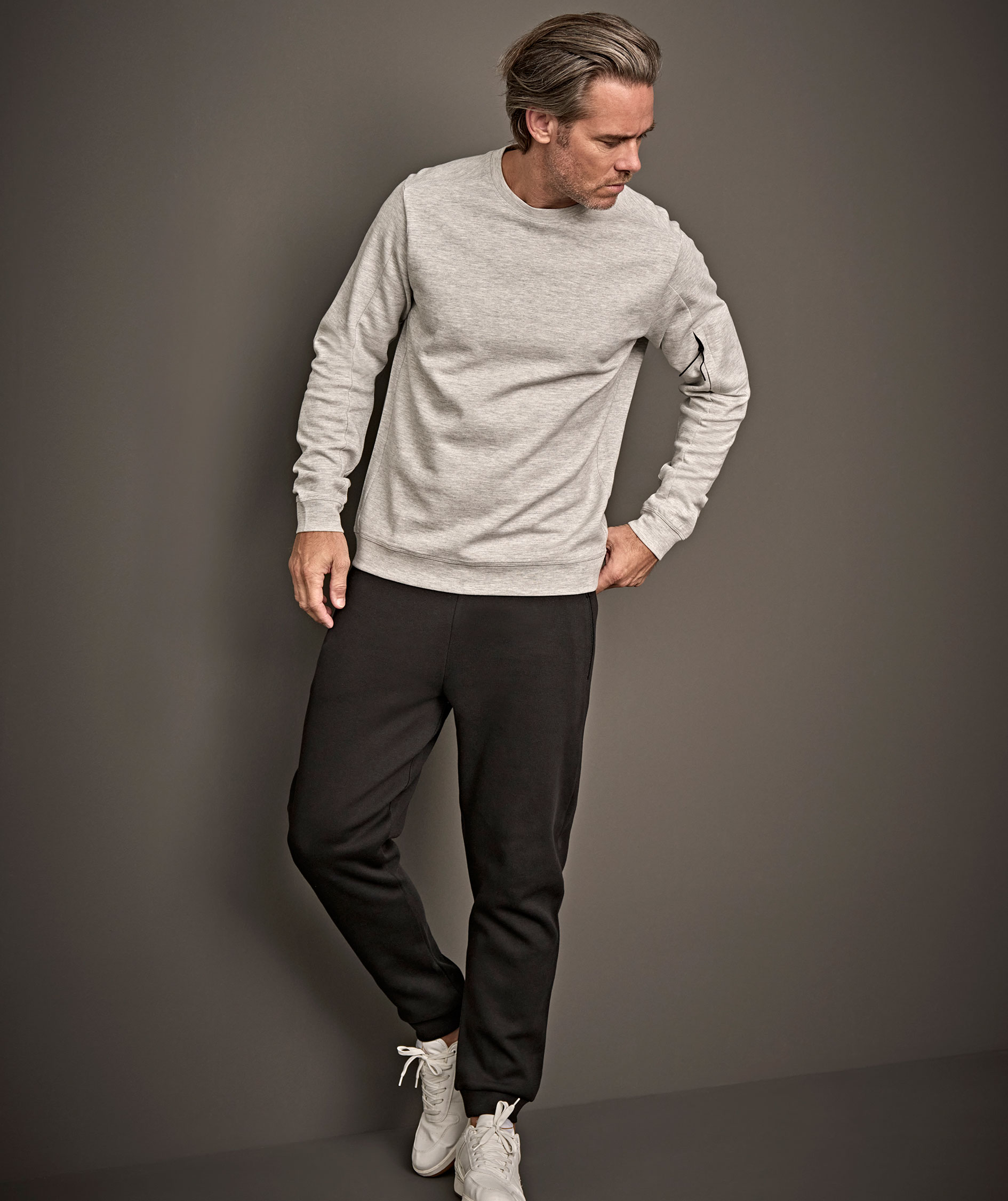 Tee Jays Athletic Crew Neck Sweatshirt, Heather Grey, large image number 1