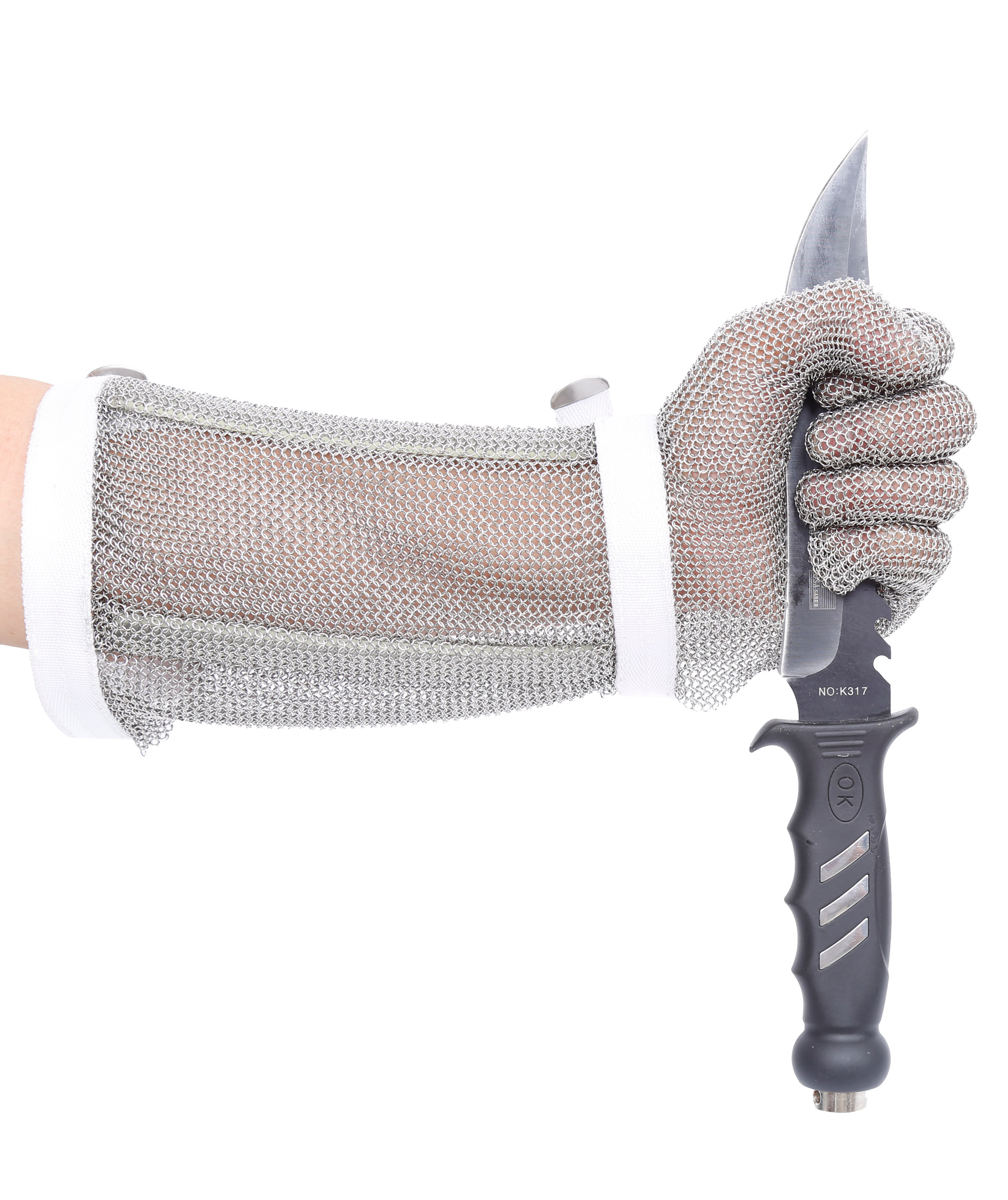 Portwest AC10 Chainmail Glove long, Silver, large image number 1