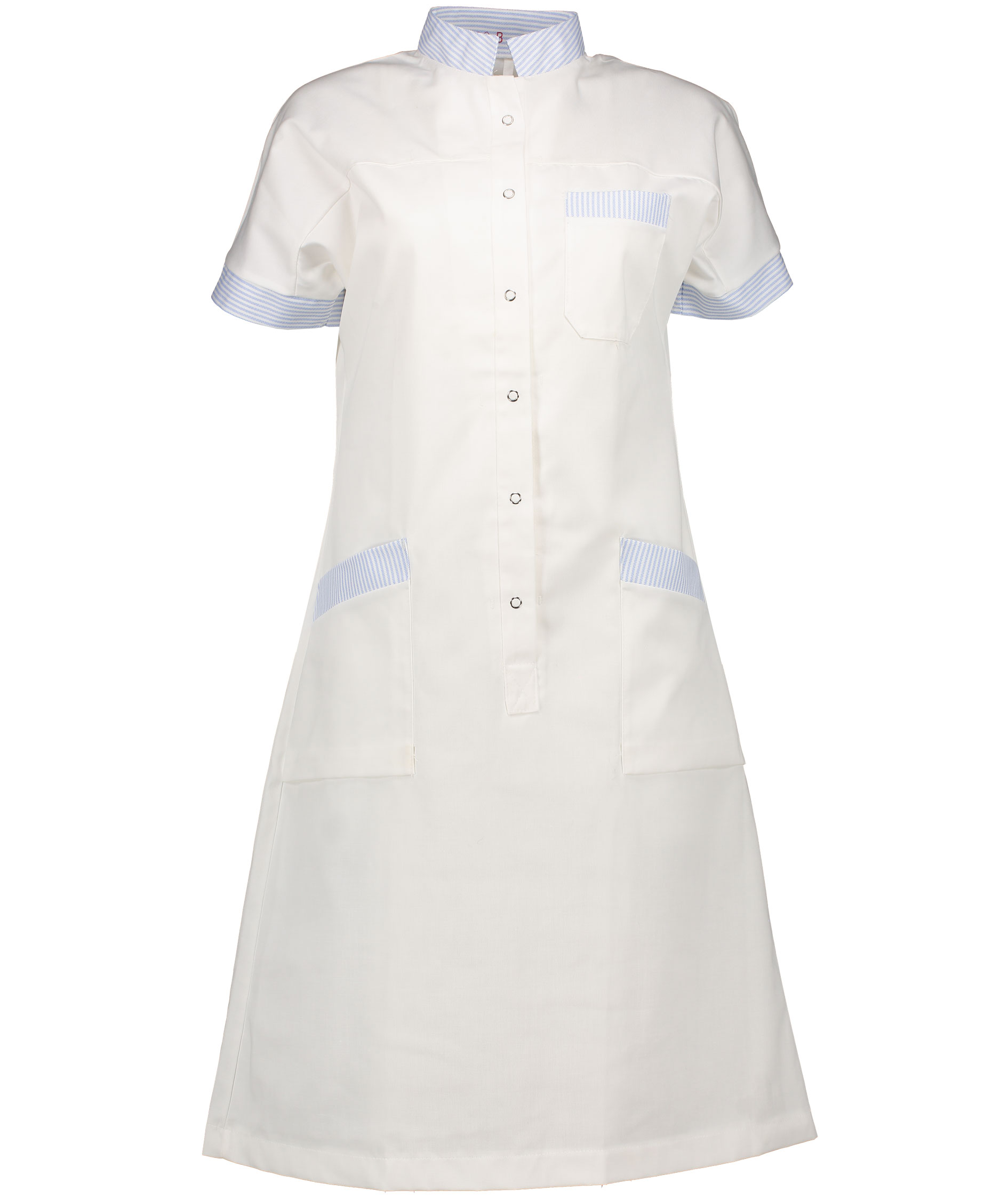 Borch Textile kjole, Hvid/Bl&aring;&nbsp;Stribet