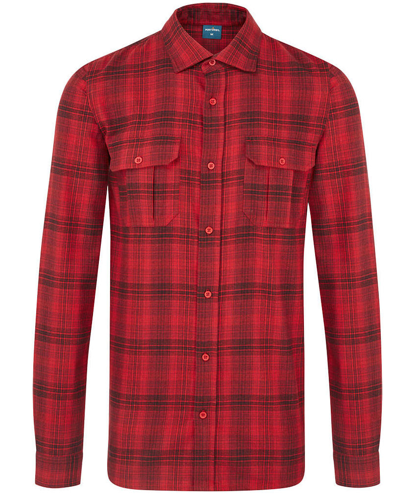 Portwest KA3 flannel shirt, Red