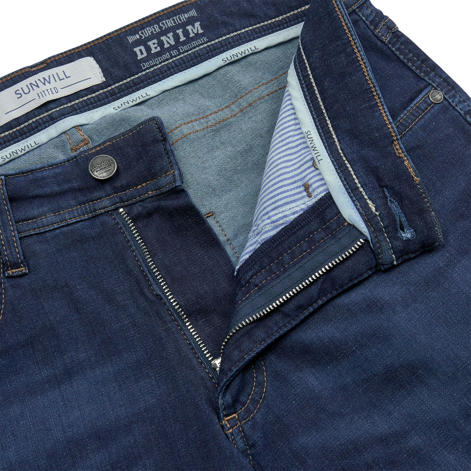 Sunwill Super Stretch Light Weight Fitted jeans, Dark blue, large image number 3