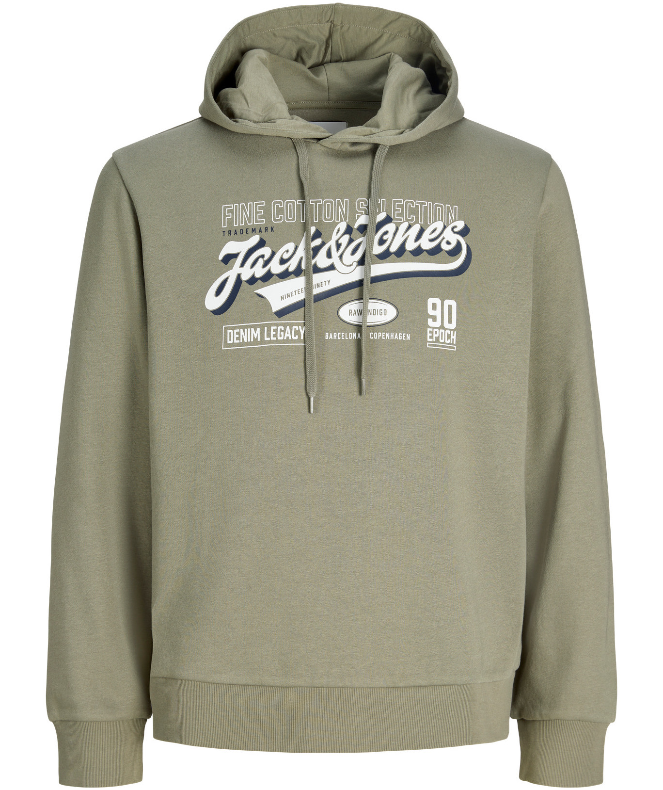Jack & Jones Plus JJELOGO hoodie, Vetiver, Vetiver, swatch