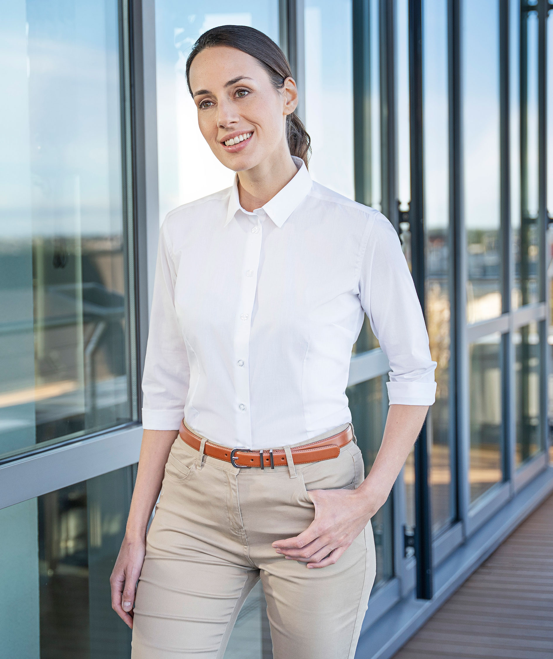 Karlowsky 3/4 skjorta dam, White