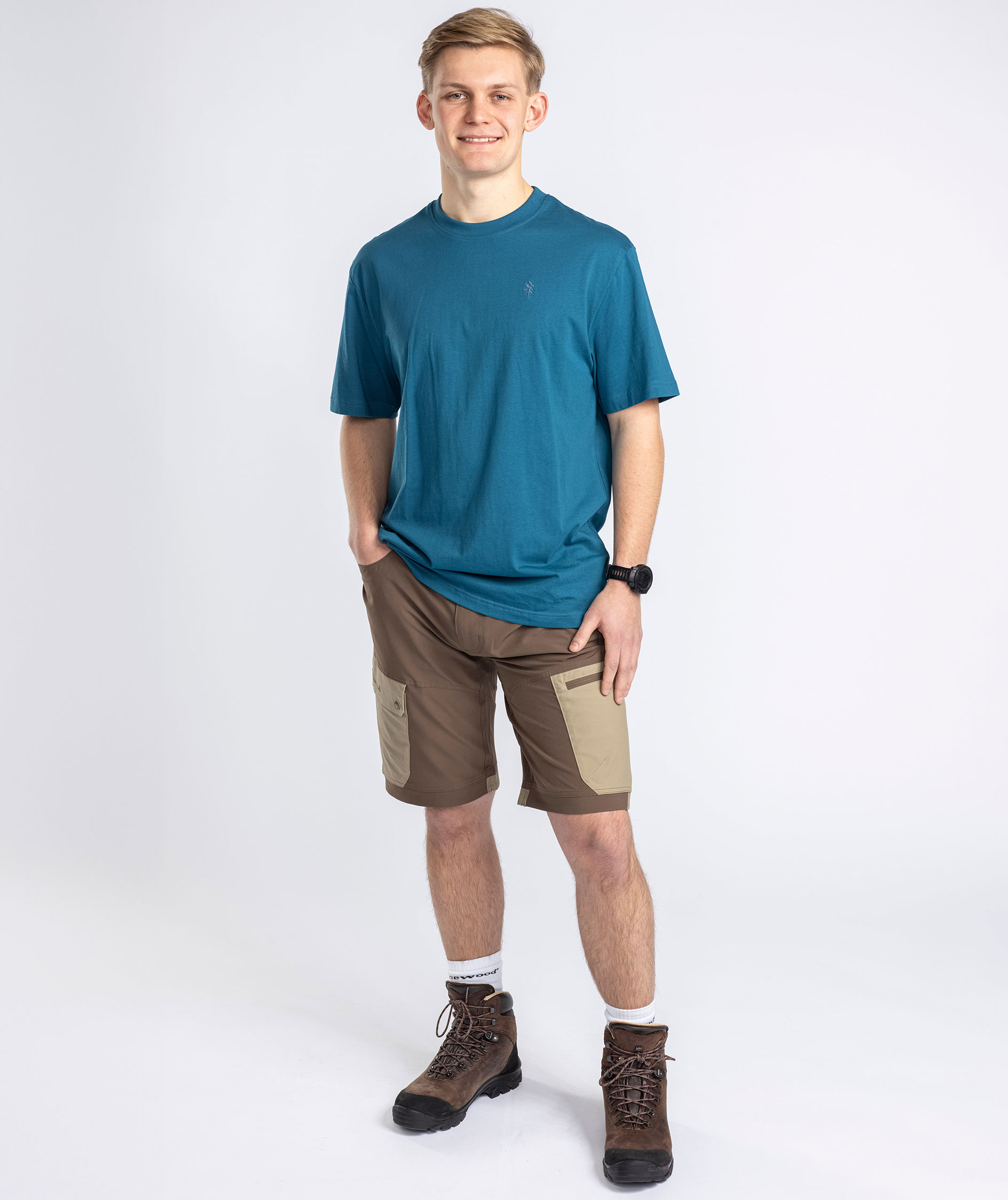 Pinewood 3-pak T-shirt, Azur Blue/Mossgreen/Black, large image number 9