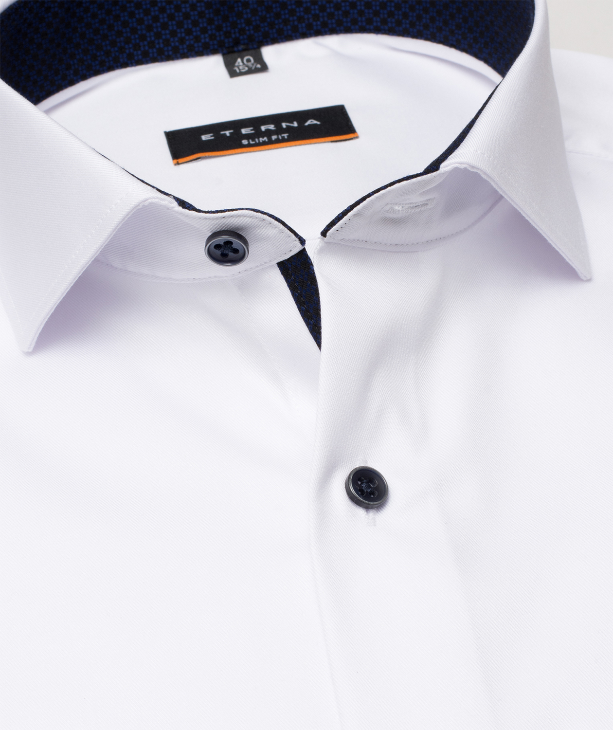 Eterna Cover Slim fit skjorta med kontrast, White, large image number 3