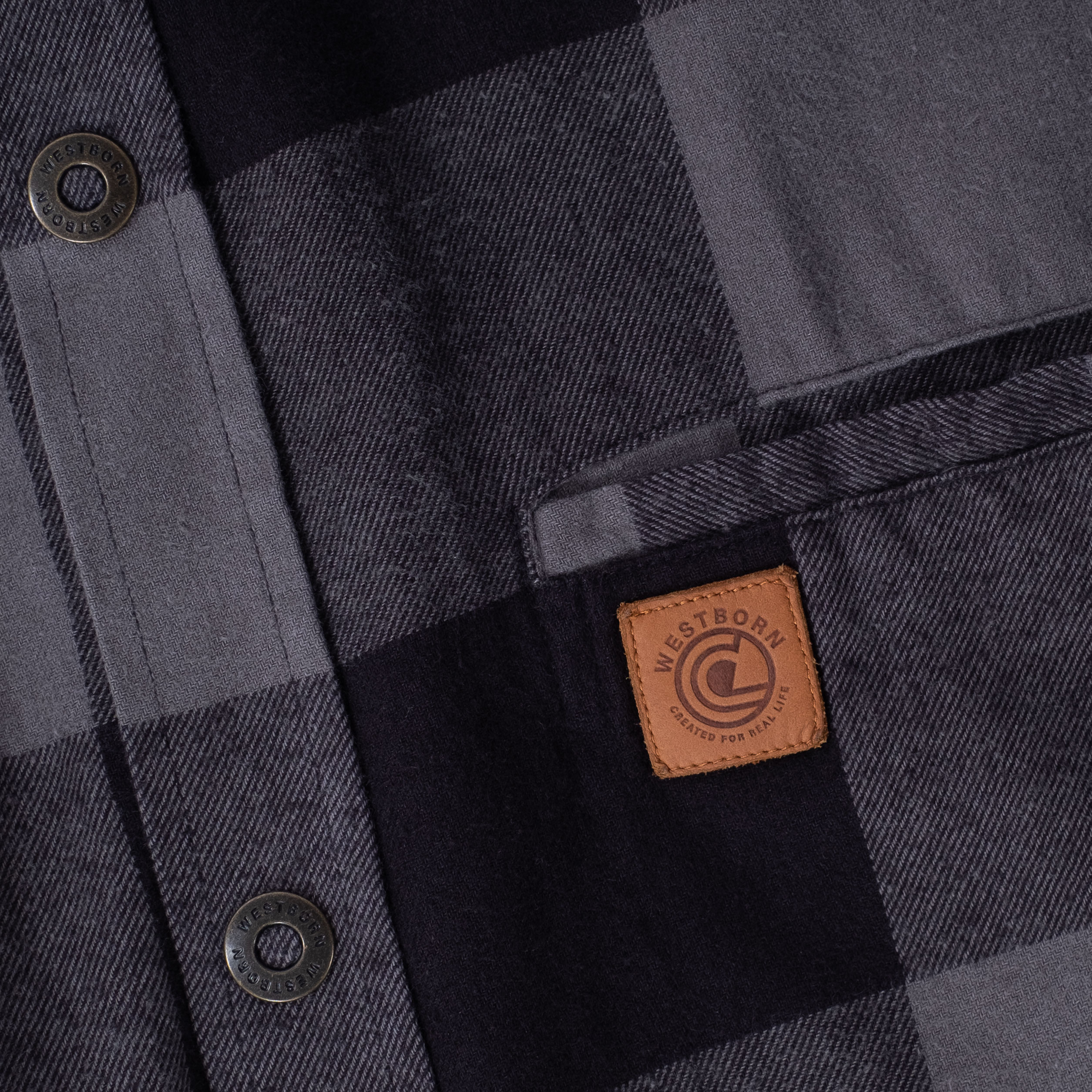 Westborn casual flanellskjorta, Dark Grey/Black, large image number 6