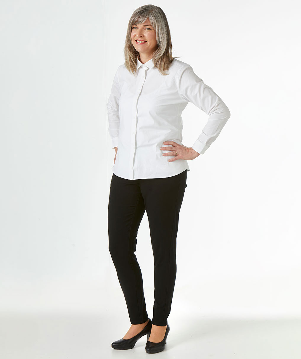 NewTurn stretch slim fit chinos dam, Svart