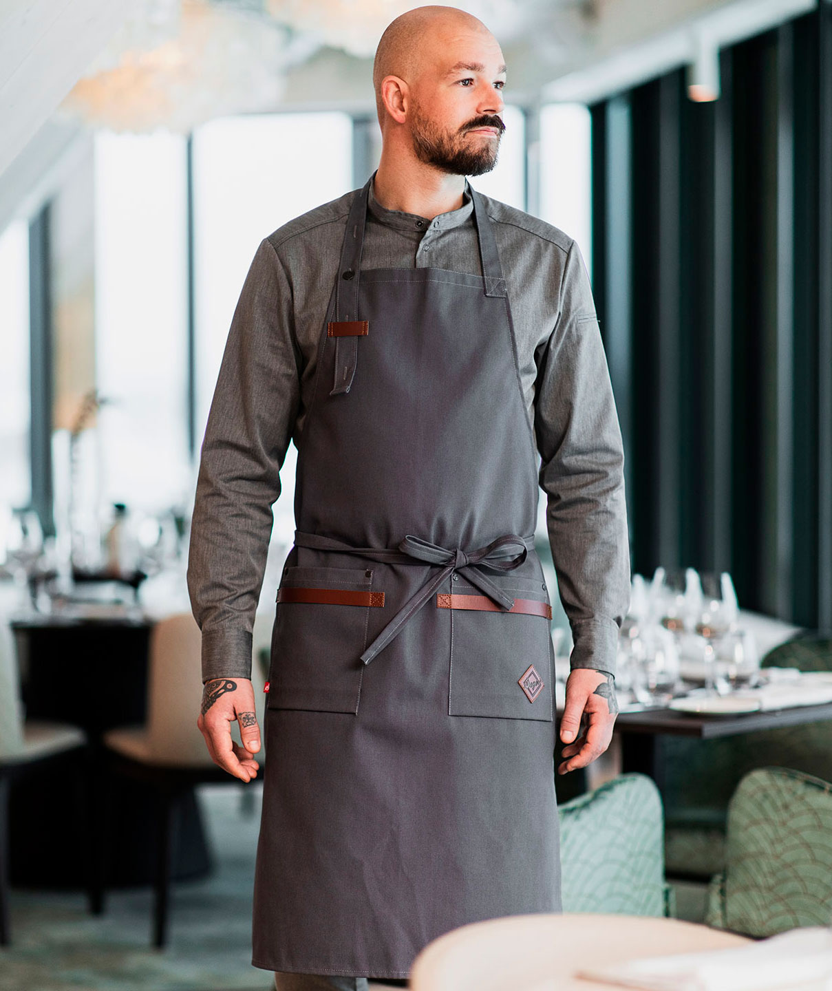 Segers 1109 kockskjorta, Gr&aring; melange