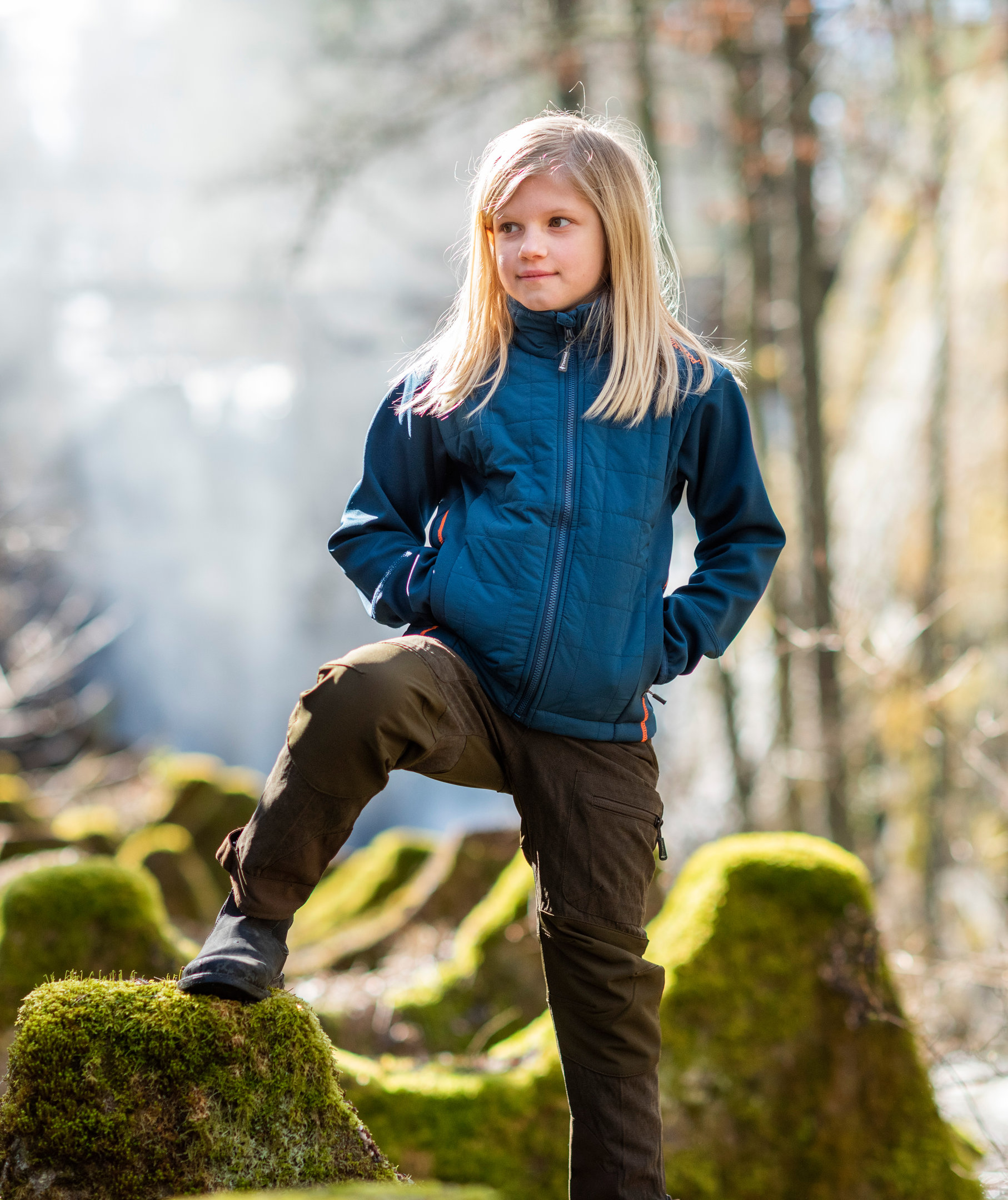 Pinewood Caribou Hunt bukser til b&oslash;rn, Suede Brun/M&oslash;rk Oliven, large image number 1