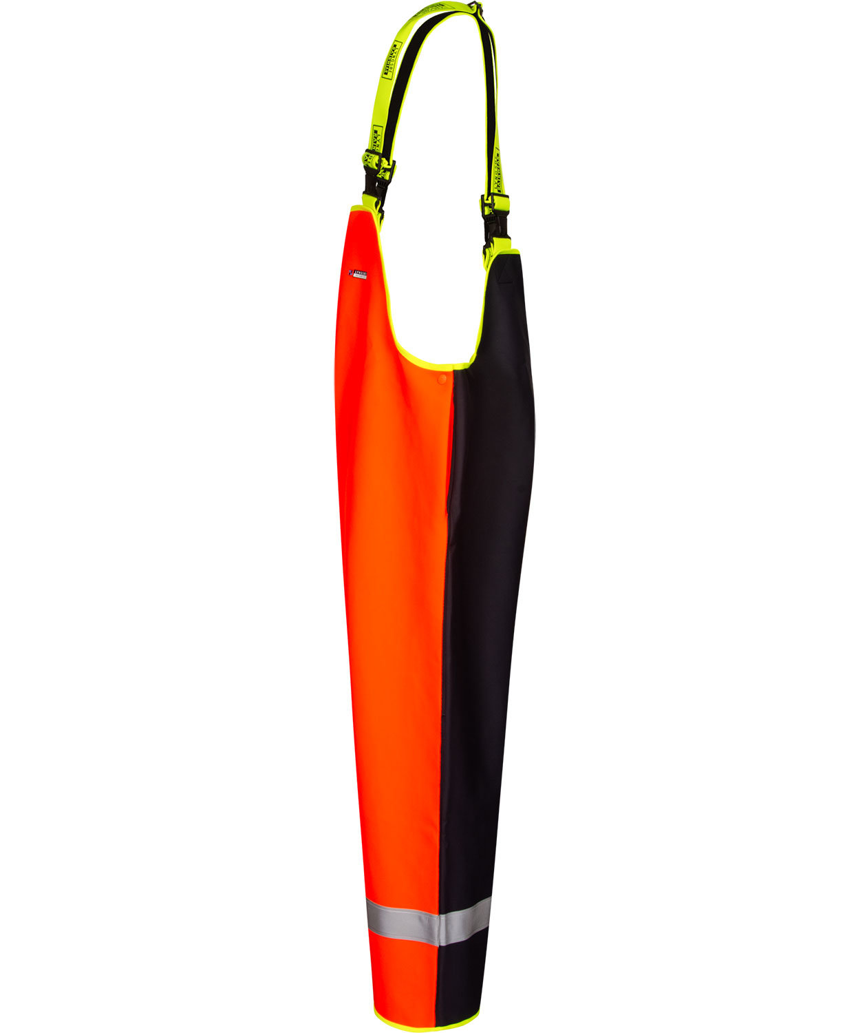Lyngs&oslash;e PVC rain bib and brace, Hi-vis Orange/Marine
