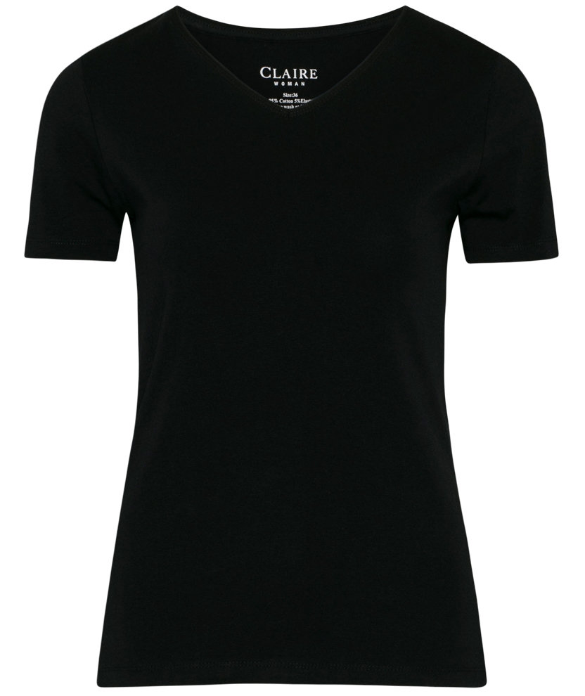 Claire Woman Aida dame T-skjorte, Svart, Svart, swatch
