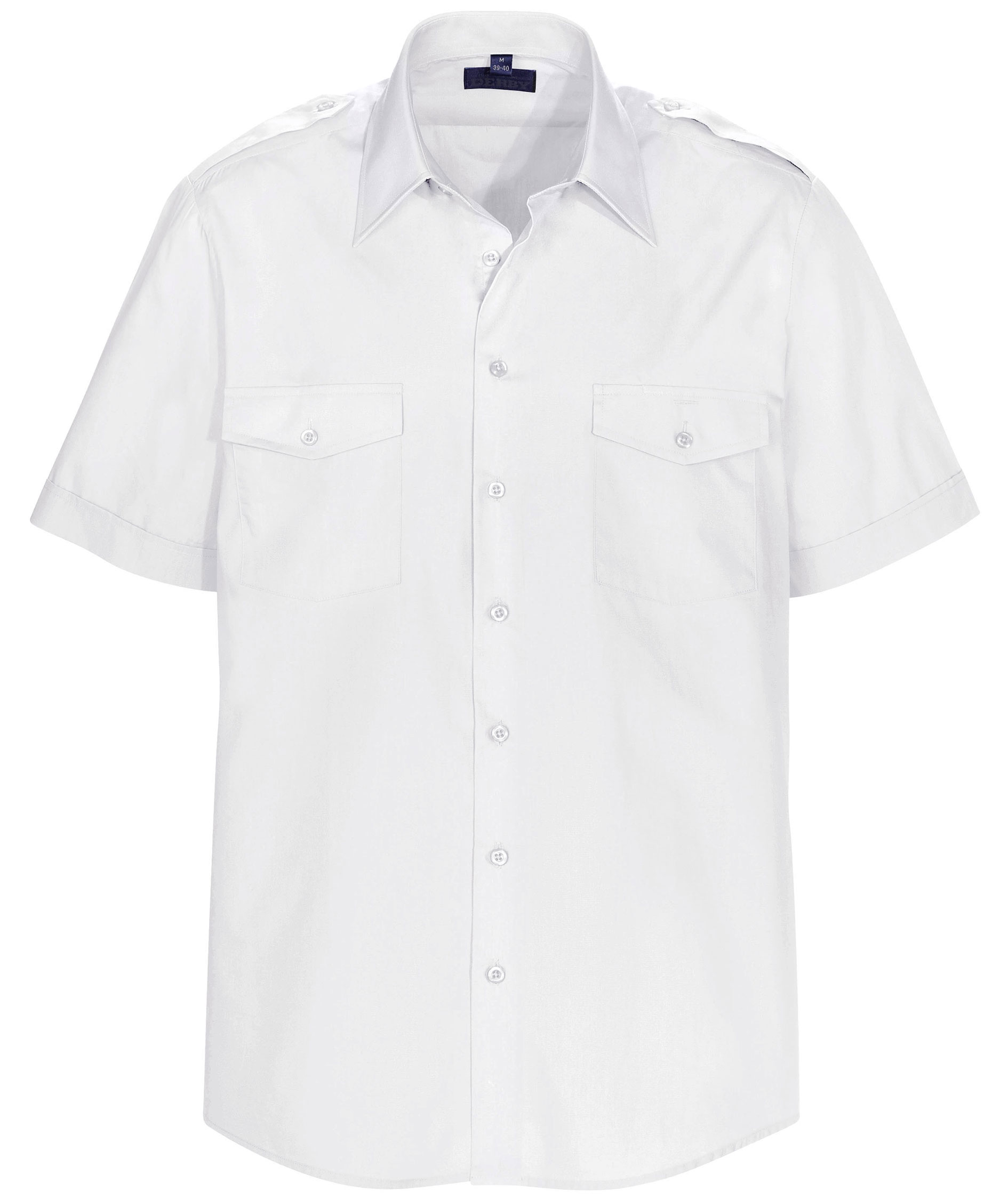 Derby of Sweden Maverick Comfort fit kort&auml;rmad pilotskjorta, White