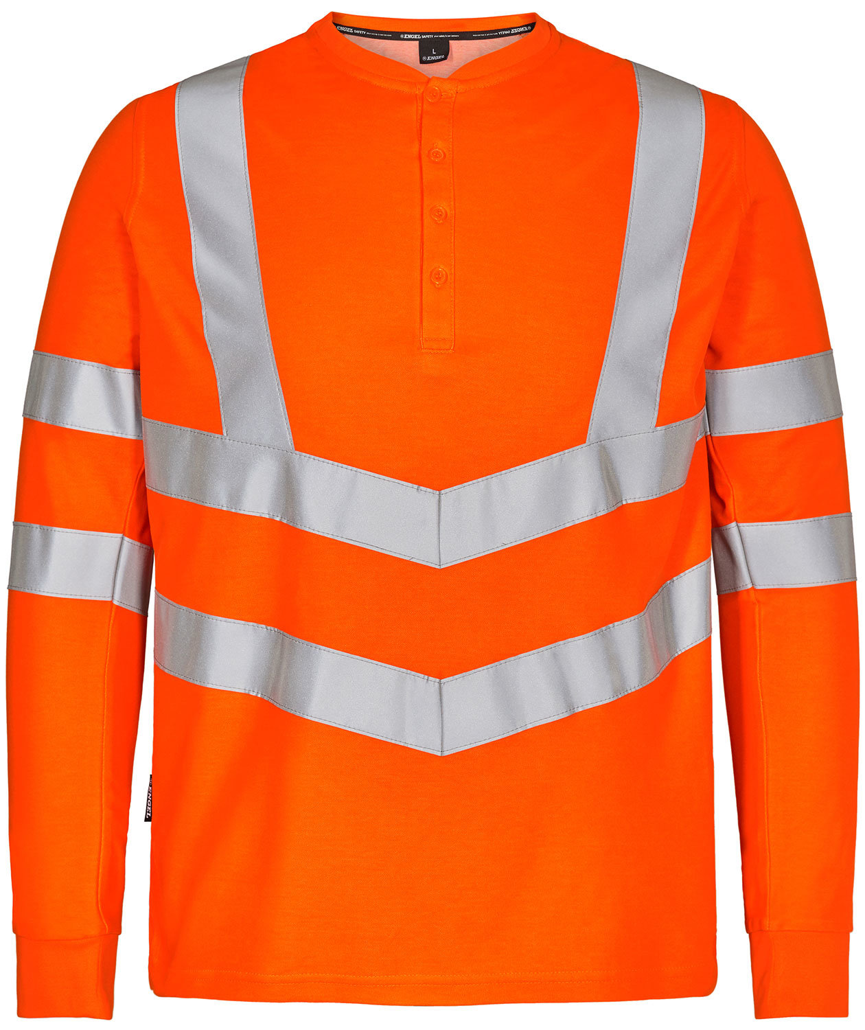 Engel Safety langermet Grandad  T-skjorte, Hi-vis Orange, Hi-vis Orange, swatch