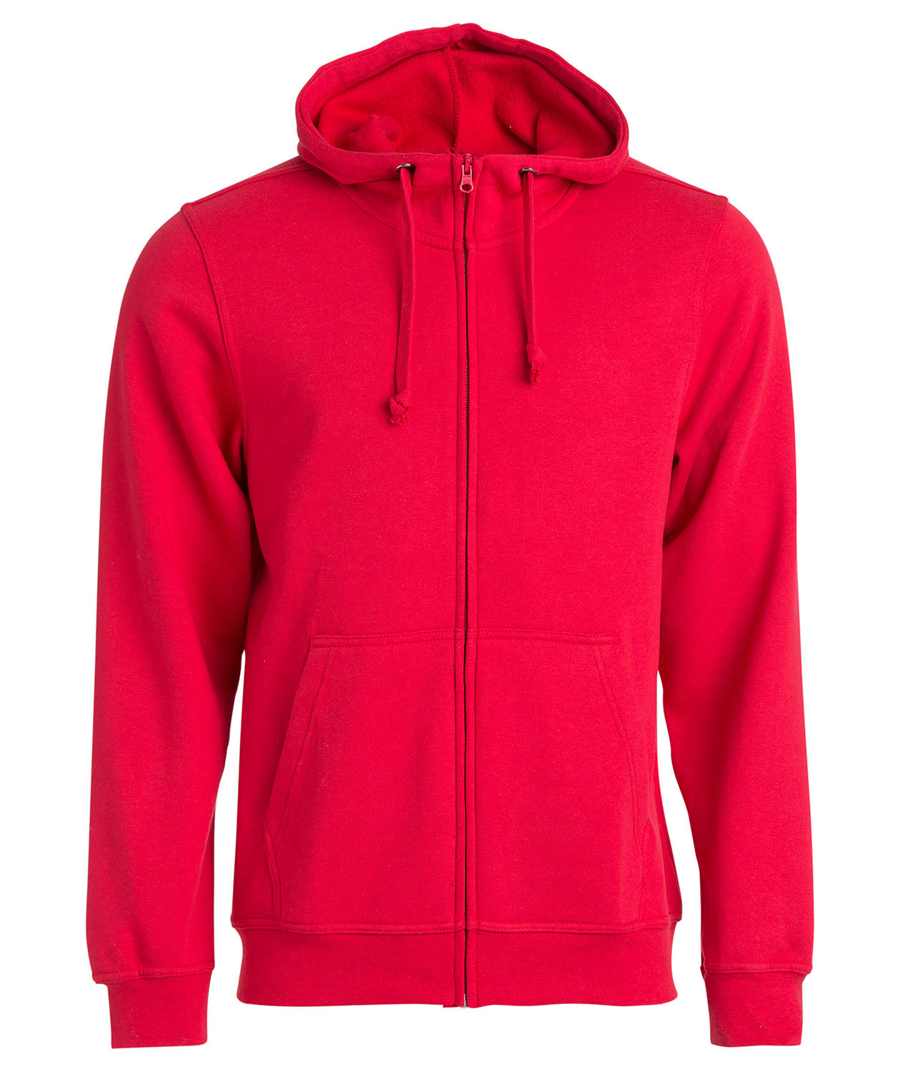Clique Basic Hoody Full Zip hoodie med blixtl&aring;s, R&ouml;d