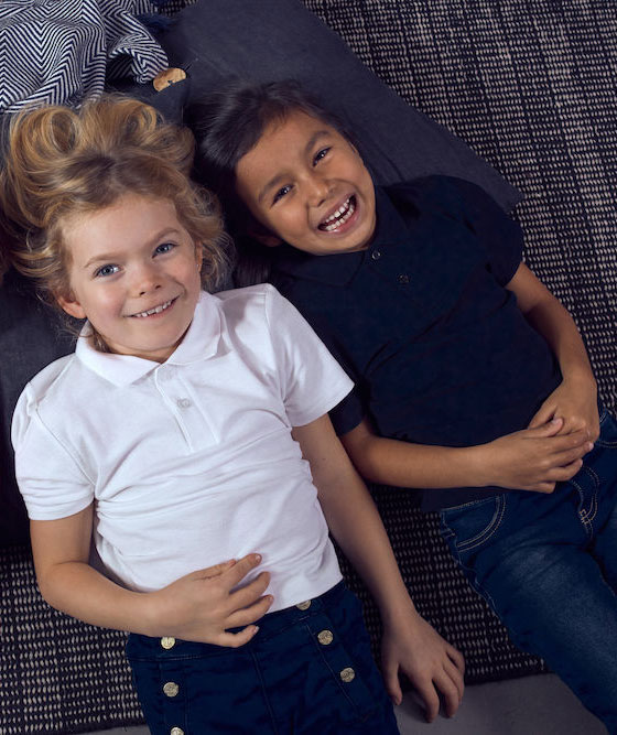 Clique Basic Polo T-shirt till barn, Dark navy, large image number 1