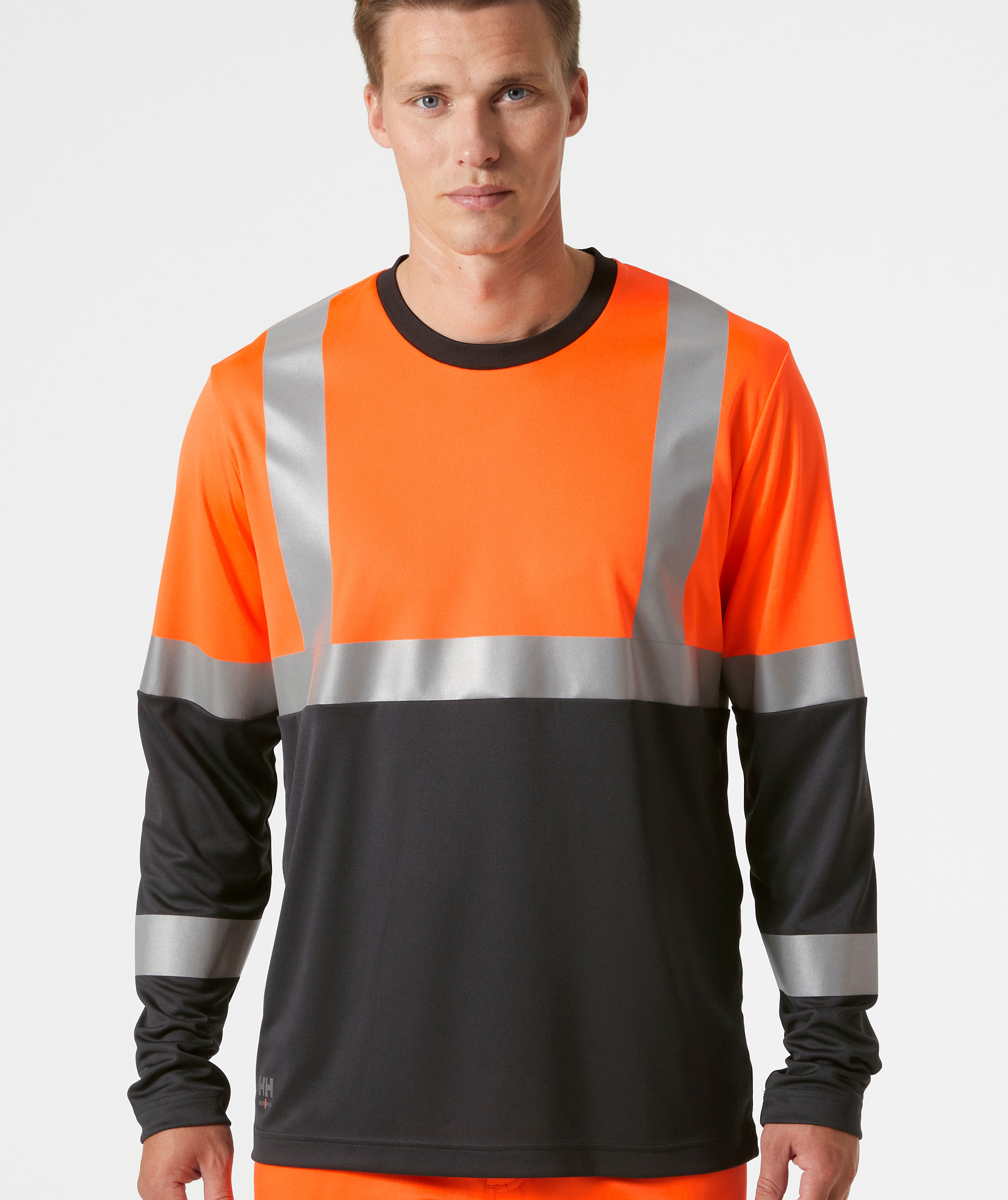 Helly Hansen Addvis lang&auml;rmliges T-Shirt, Hi-vis Orange/Ebony
