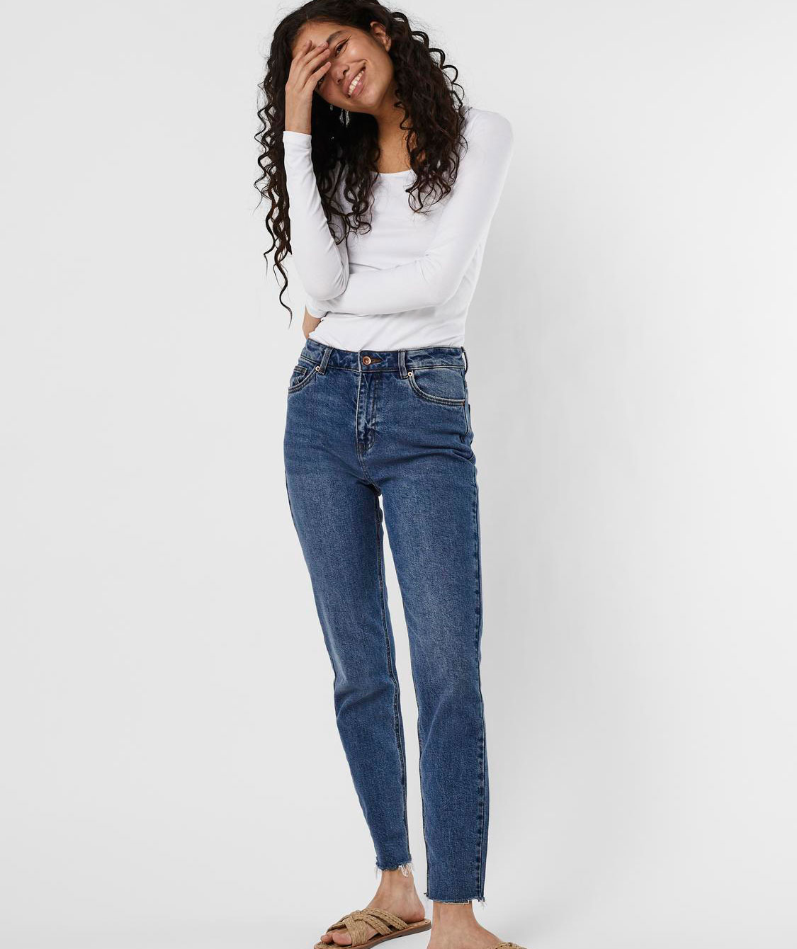 Vero Moda VMMAXI MY SOFT lang lang&aelig;rmet dame T-shirt, Bright White, large image number 4