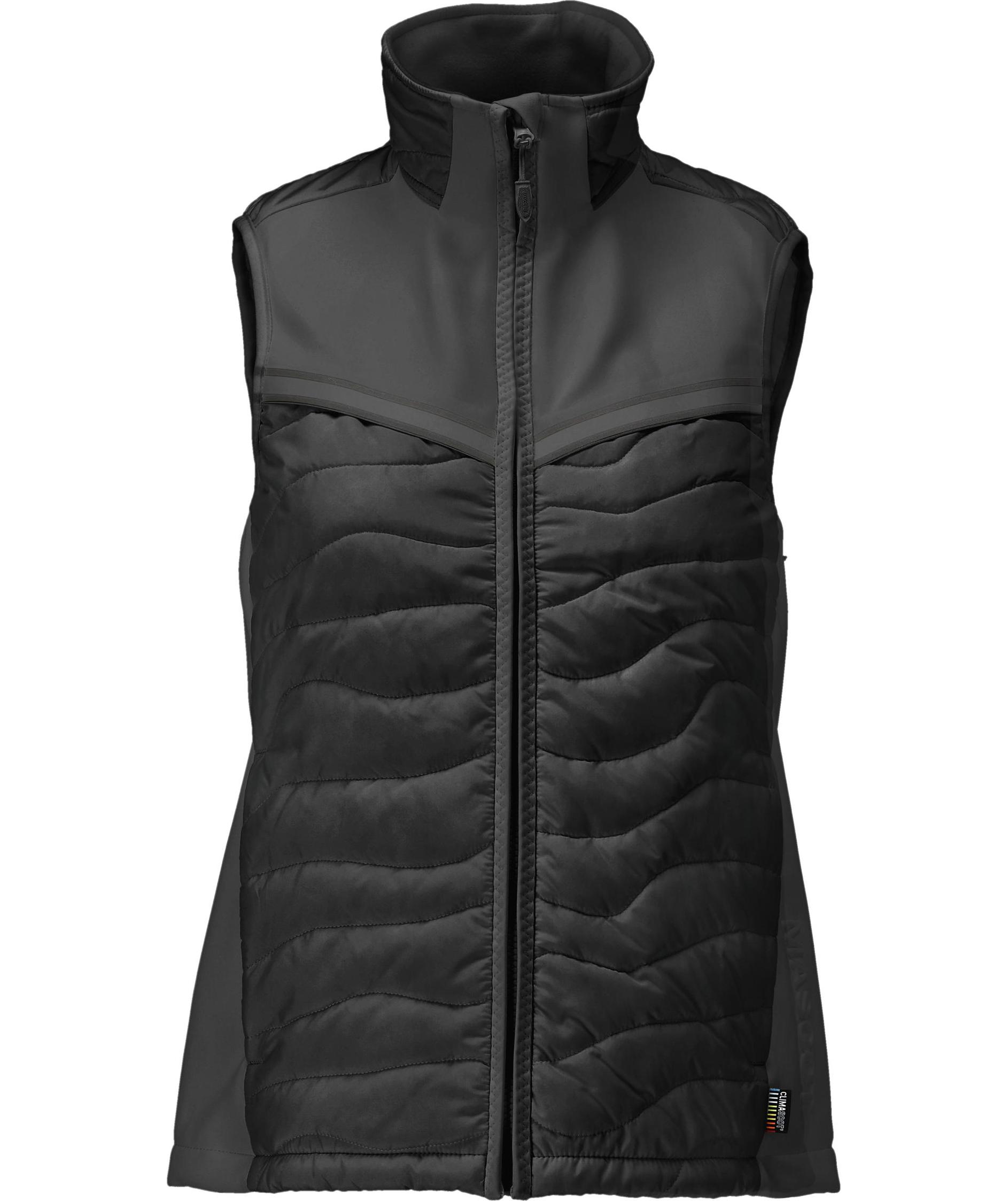 Mascot Customized  women's quilted vest, Black, Black, swatch
