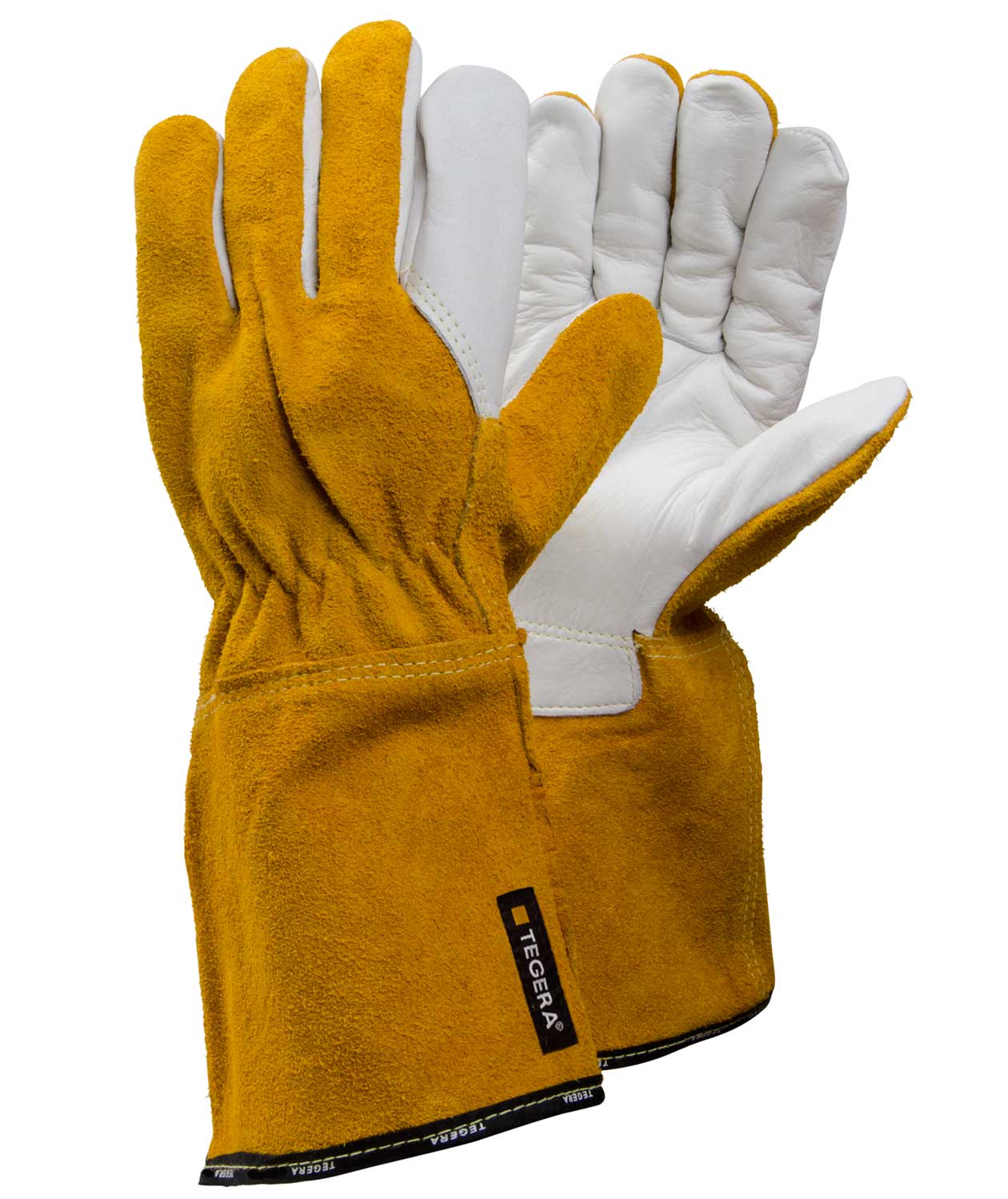 Tegera 8 varme- og svejsehandsker, Hvid/Gul