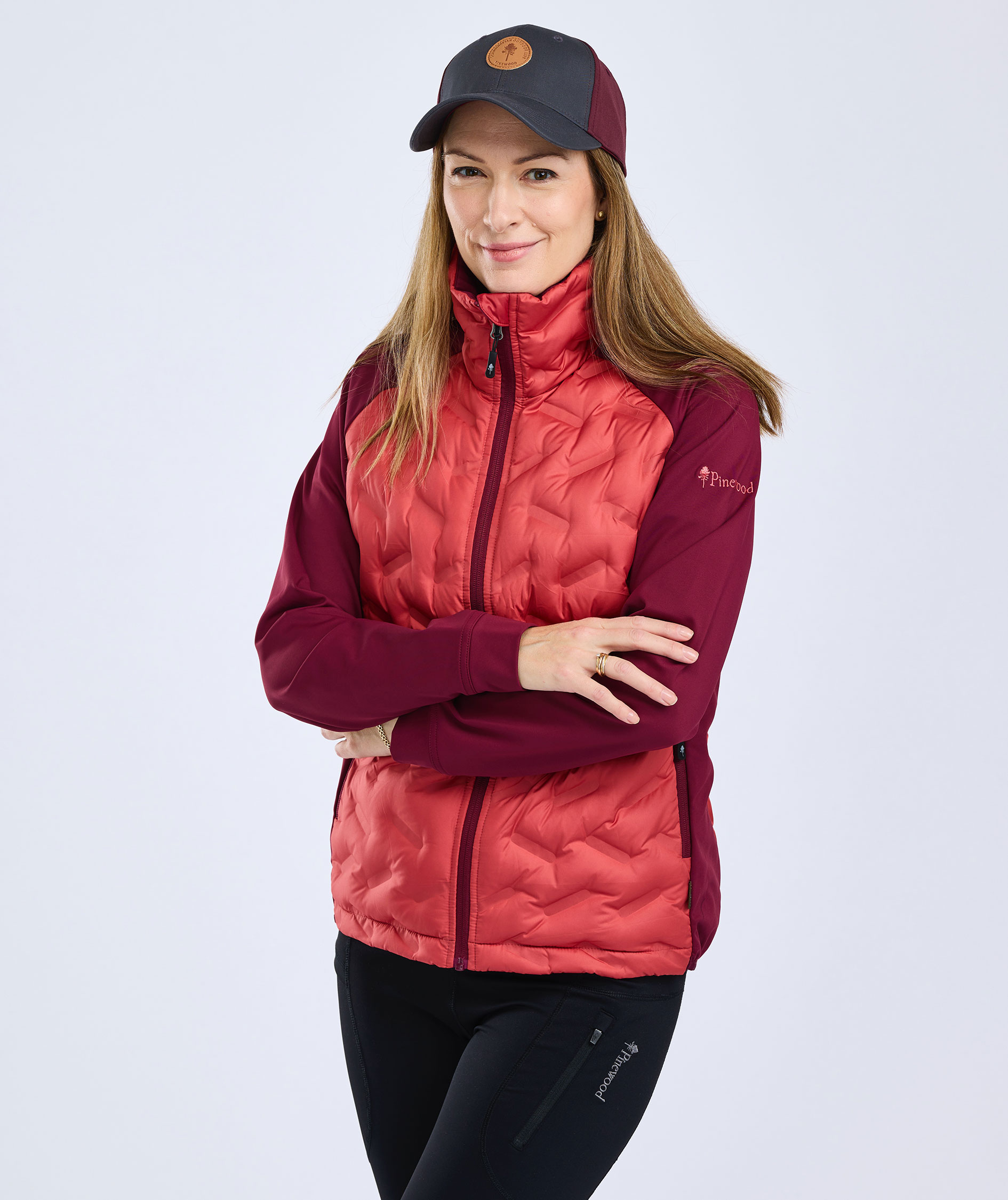 Pinewood&nbsp;Abisko Insulation dame hybridjakke, Brick Pink/Burgundy, large image number 5