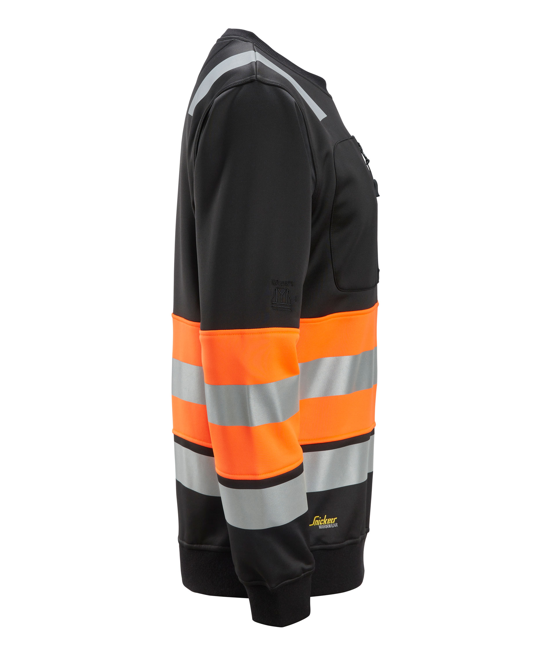Snickers sweatshirt 8031, Svart/Hi-vis Orange, large image number 2