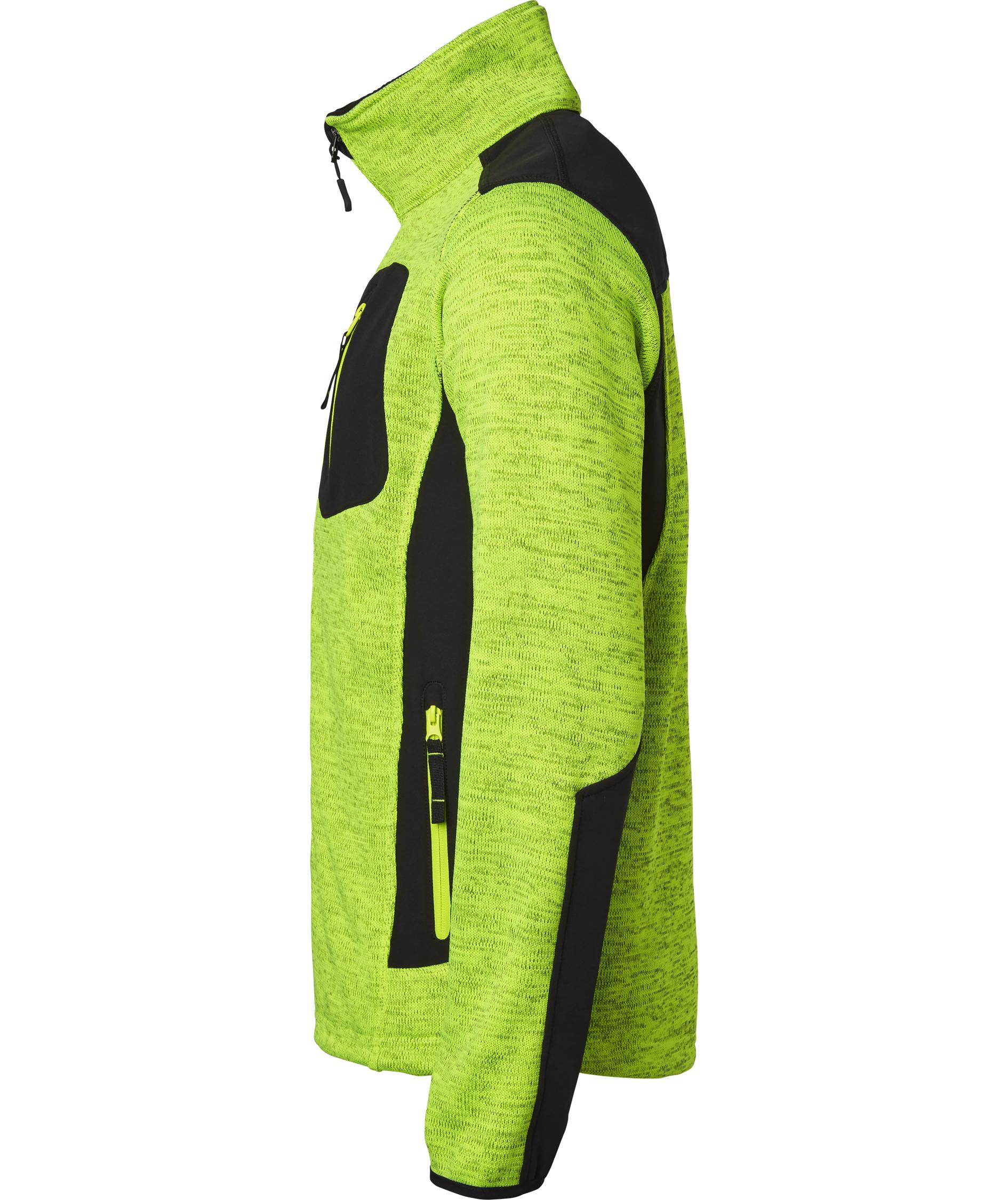 Top Swede stickad fleecejacka 123, Gul/Svart, large image number 3