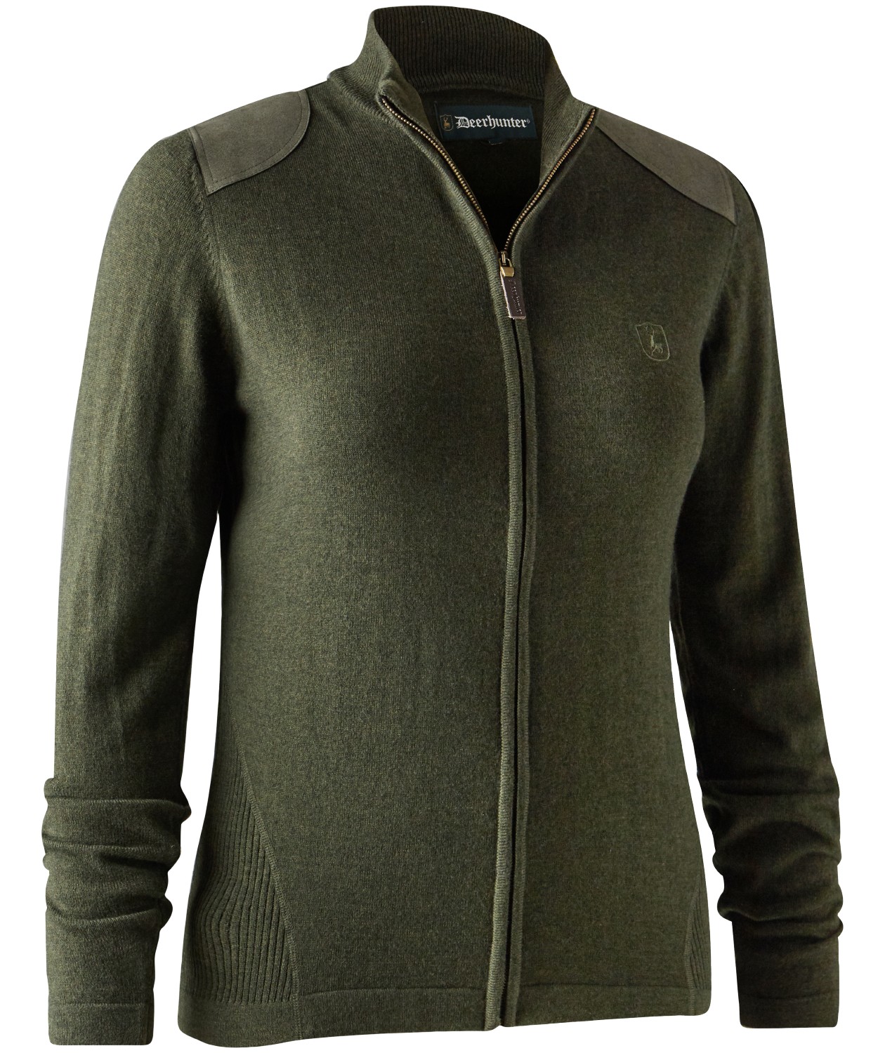 Deerhunter Lady Darlington stickad cardigan med merinoull, Green Melange