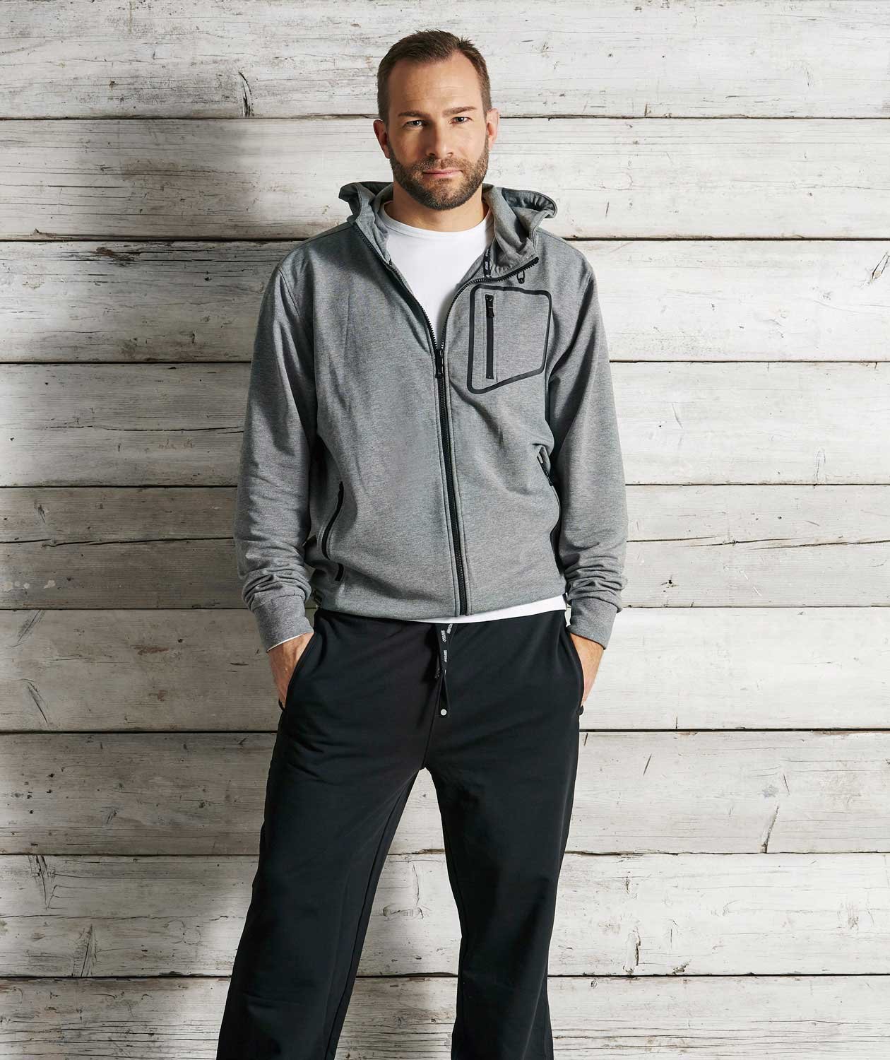 South West Madison hoodie with full zipper, Dark Heather Grey, large image number 1